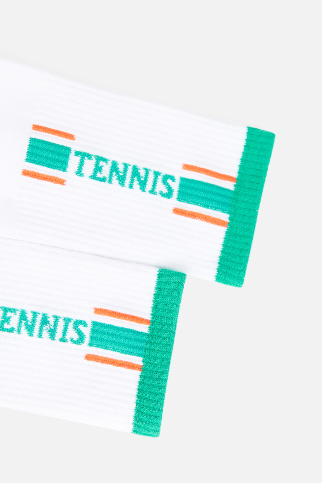 Носки высокие с полосками и надписью - цвет зеленый - 2