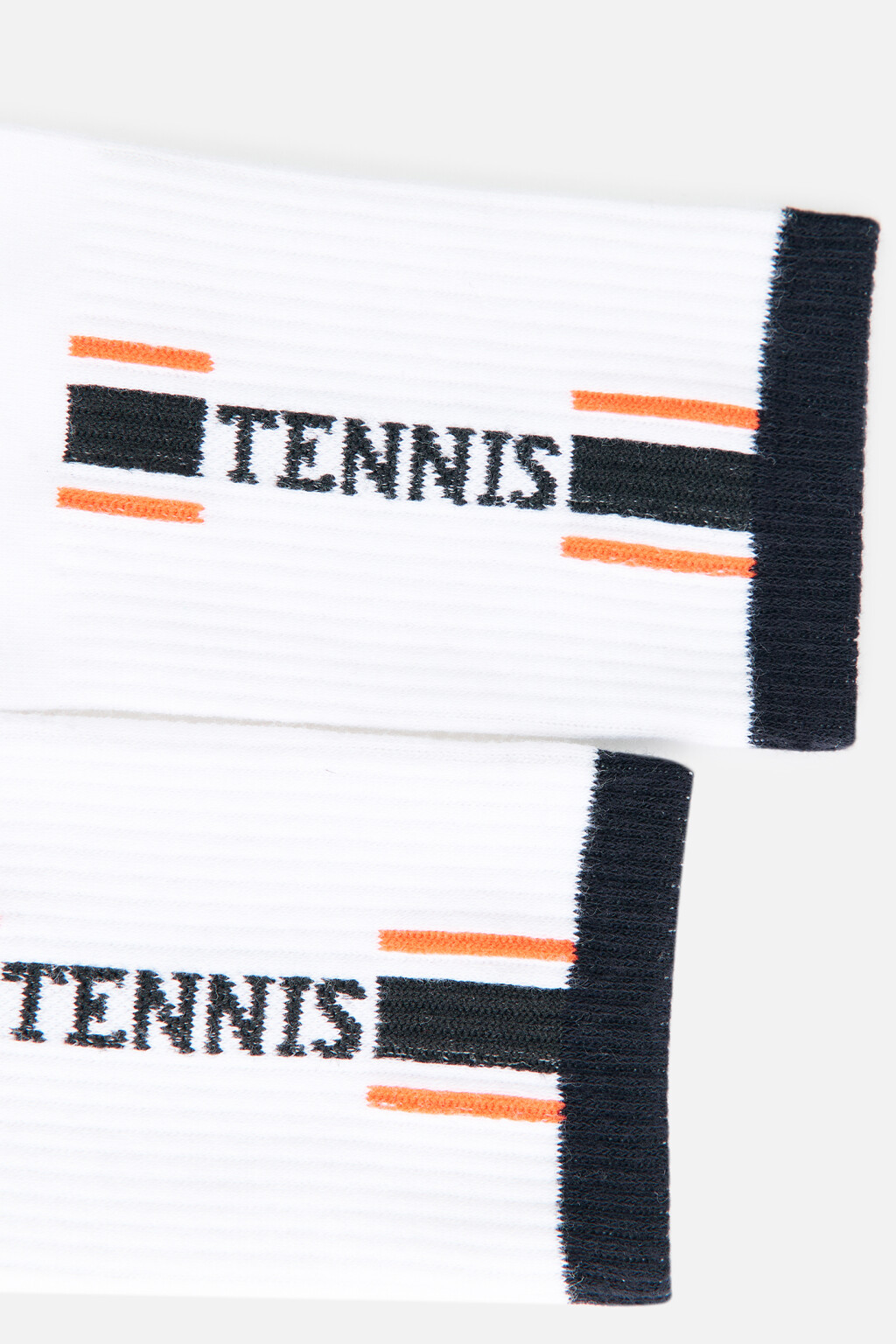 Носки высокие с полосками и надписью - цвет черный - 2