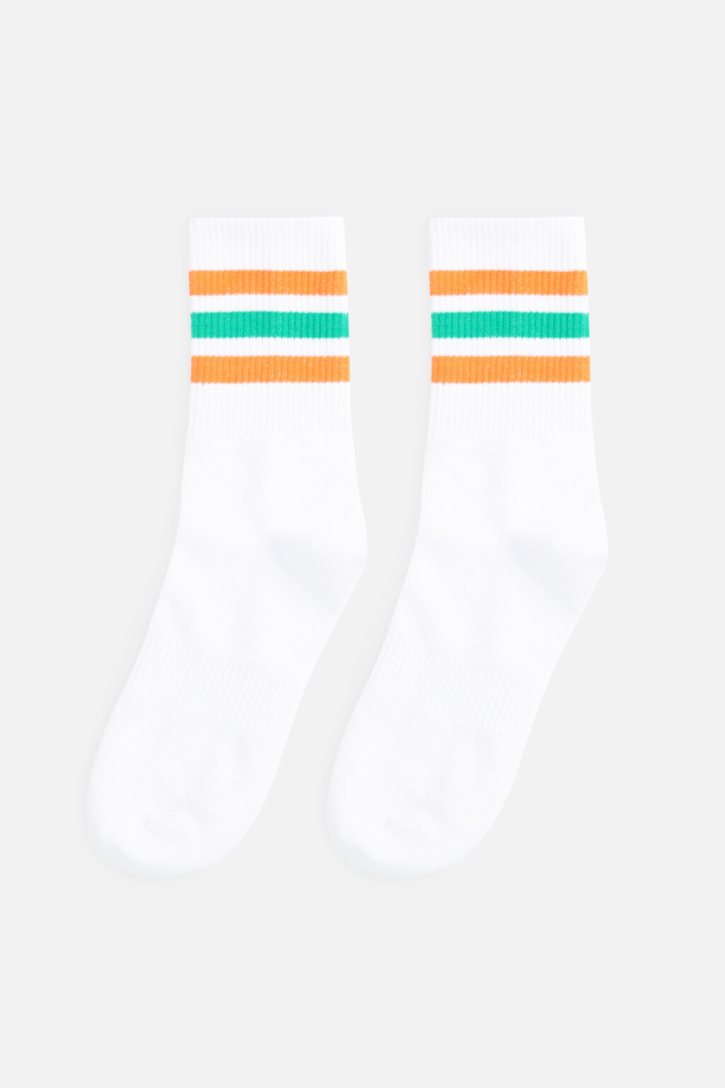 Носки высокие хлопковые с полосками - цвет мультиколор - 1