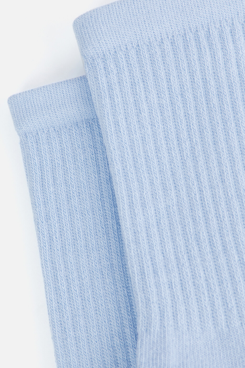 Носки высокие хлопковые в рубчик - цвет синий - 2
