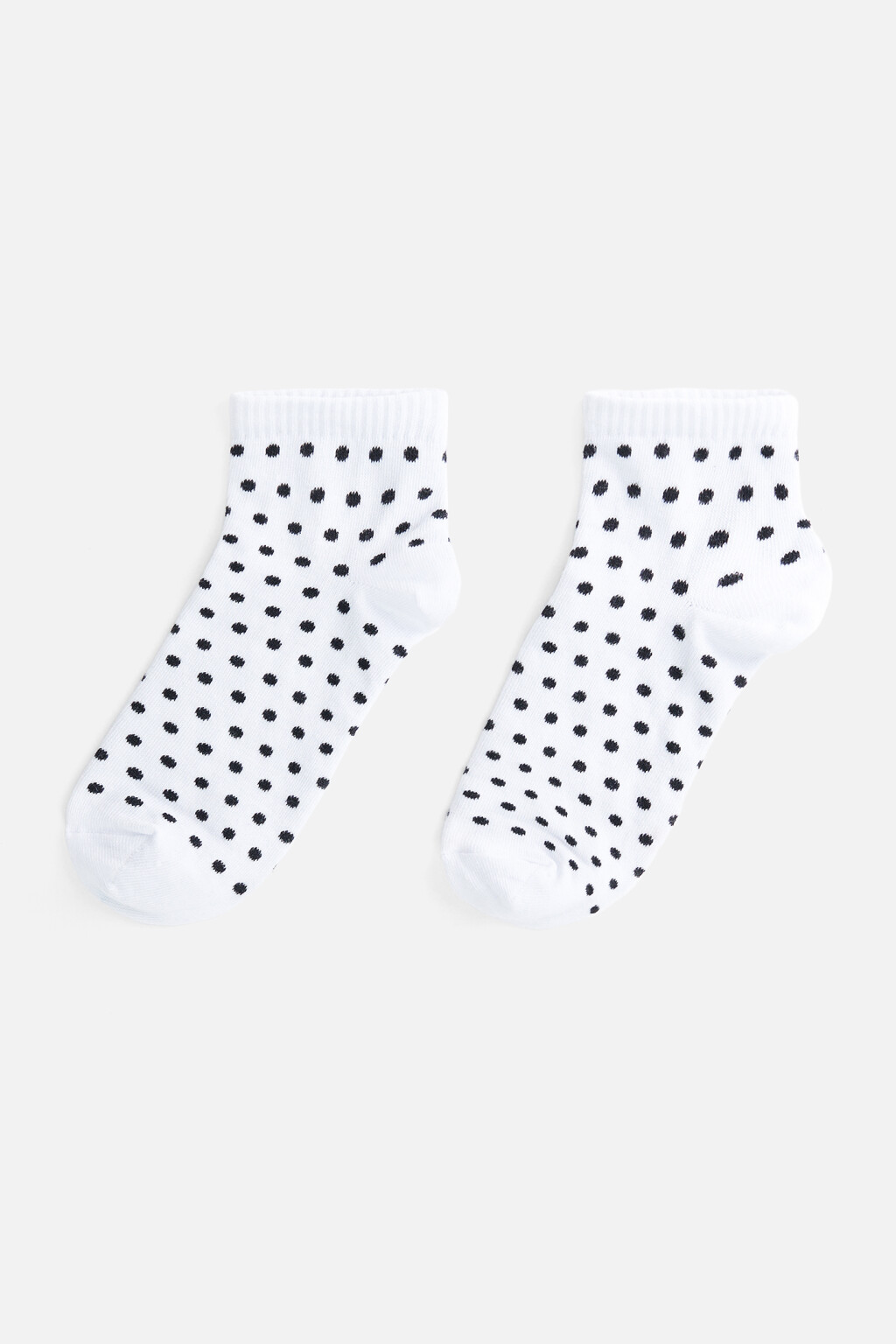 Носки короткие хлопковые с принтом - цвет черный - 1