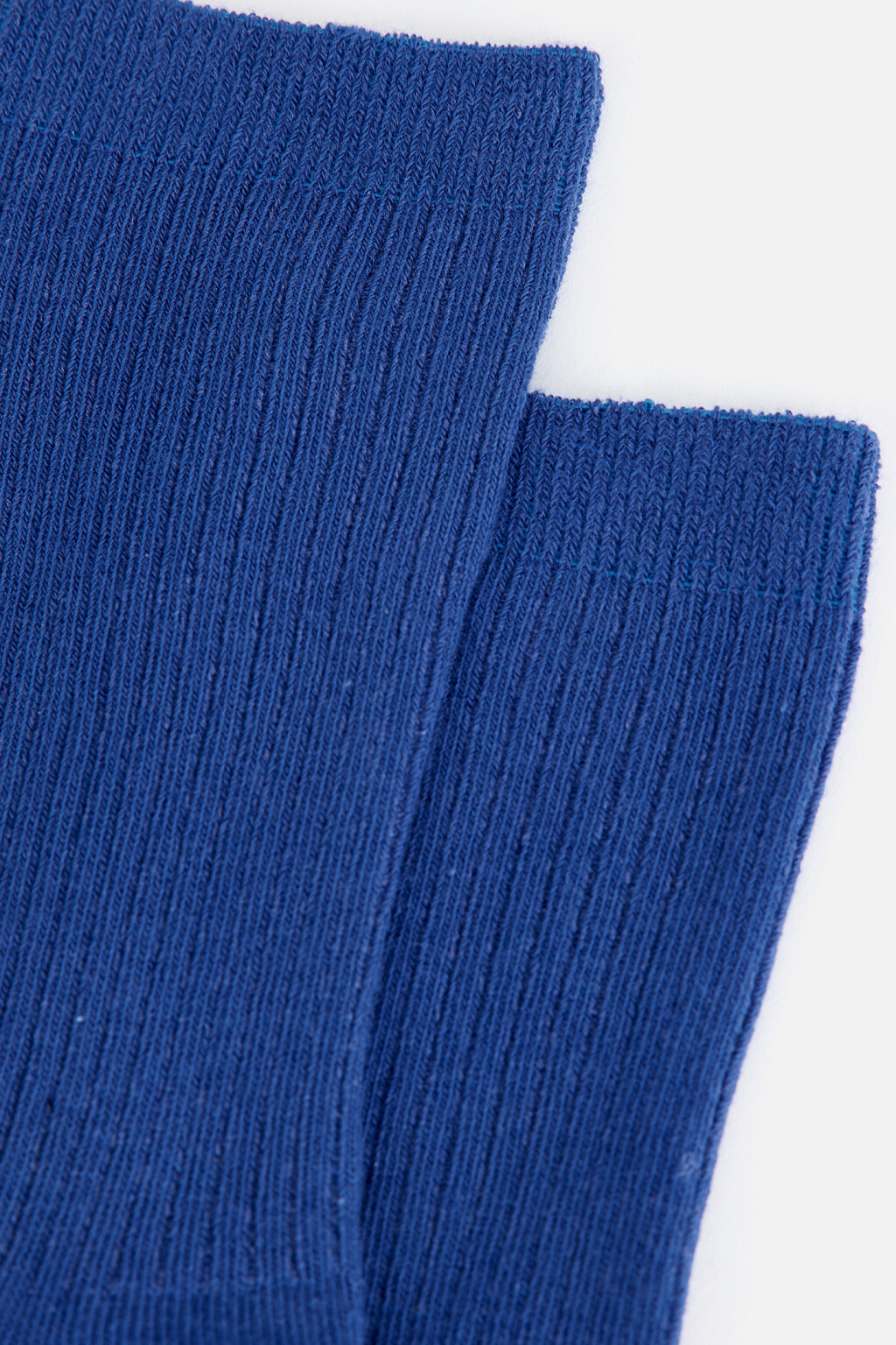 Носки высокие хлопковые в рубчик - цвет синий - 2