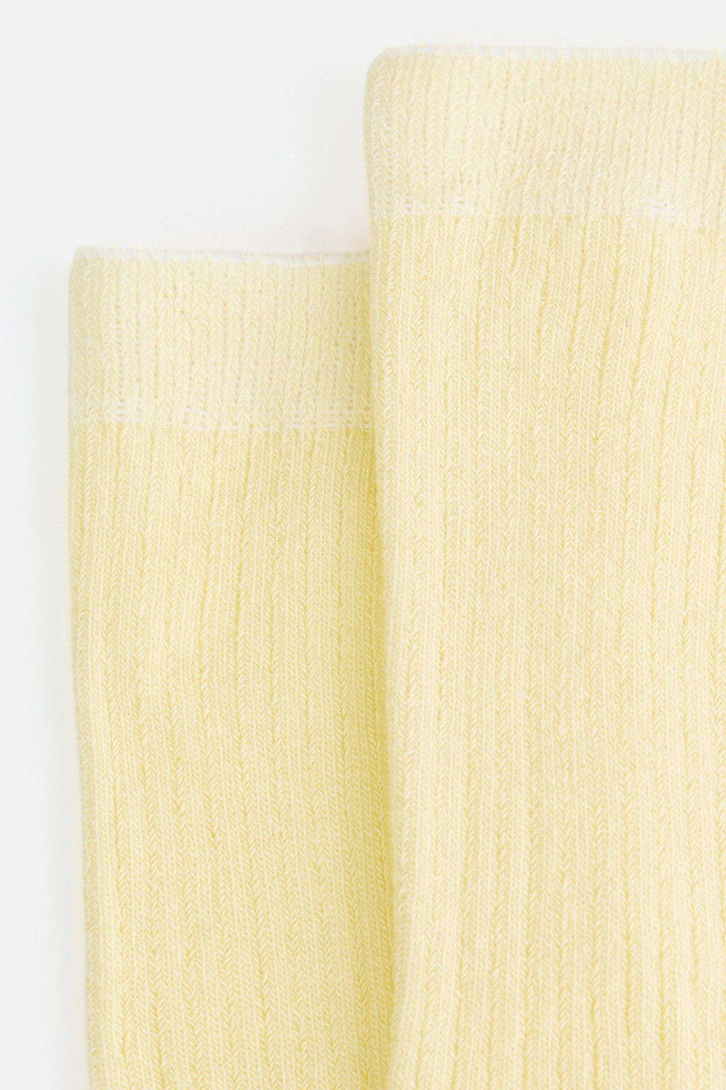 Носки высокие хлопковые в рубчик - цвет желтый - 2