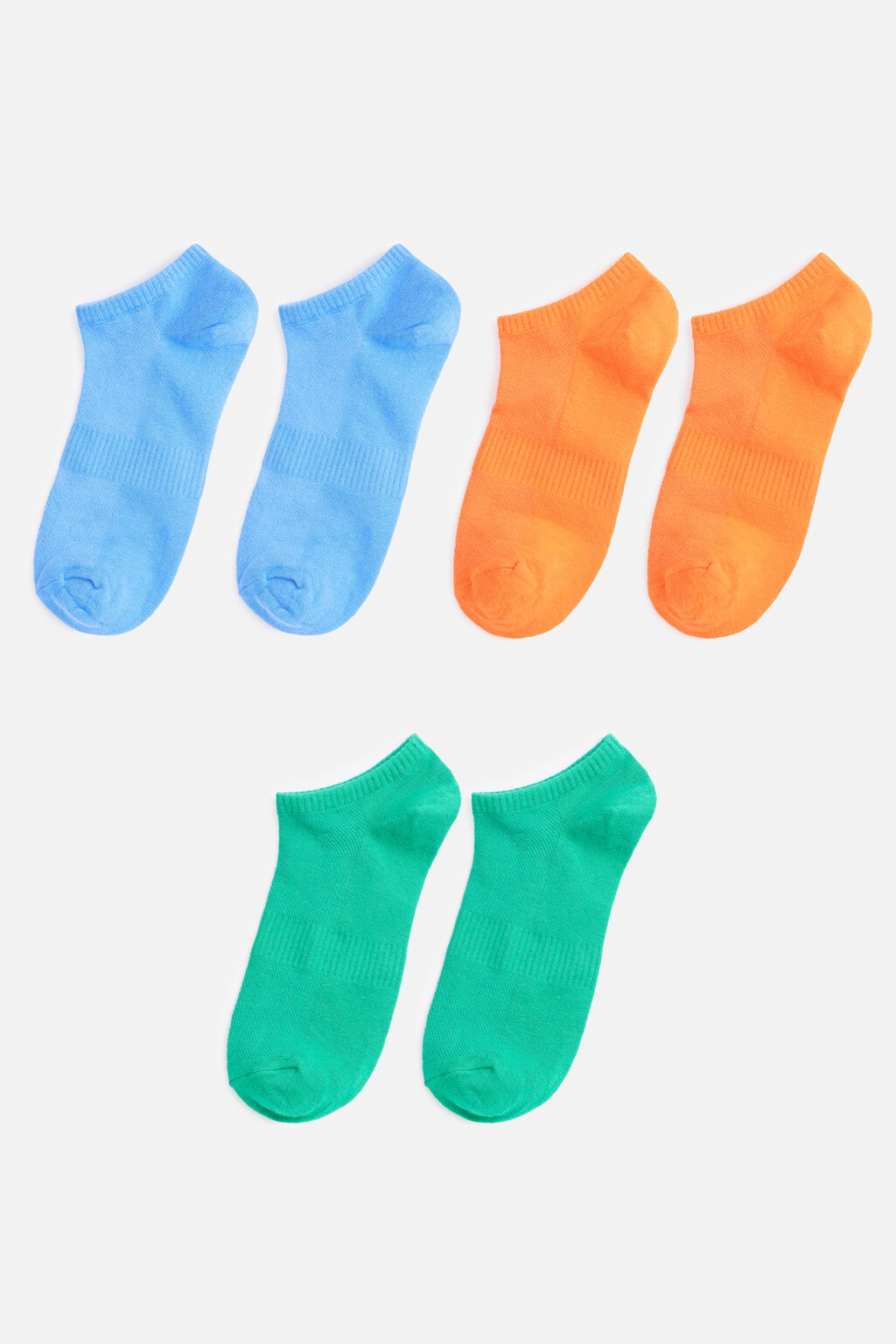 Набор подследников хлопковых однотонных (3 пары) - цвет мультиколор - 1