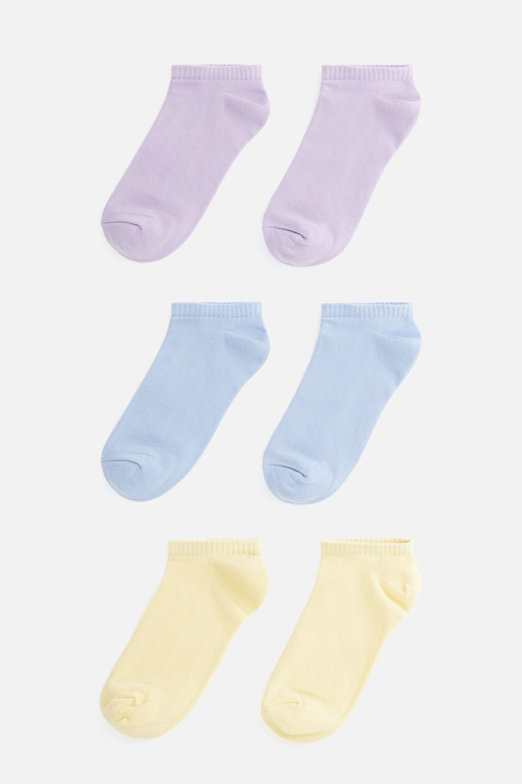 Набор носков-подследников хлопковых цветных (3 пары) - цвет мультиколор - 1