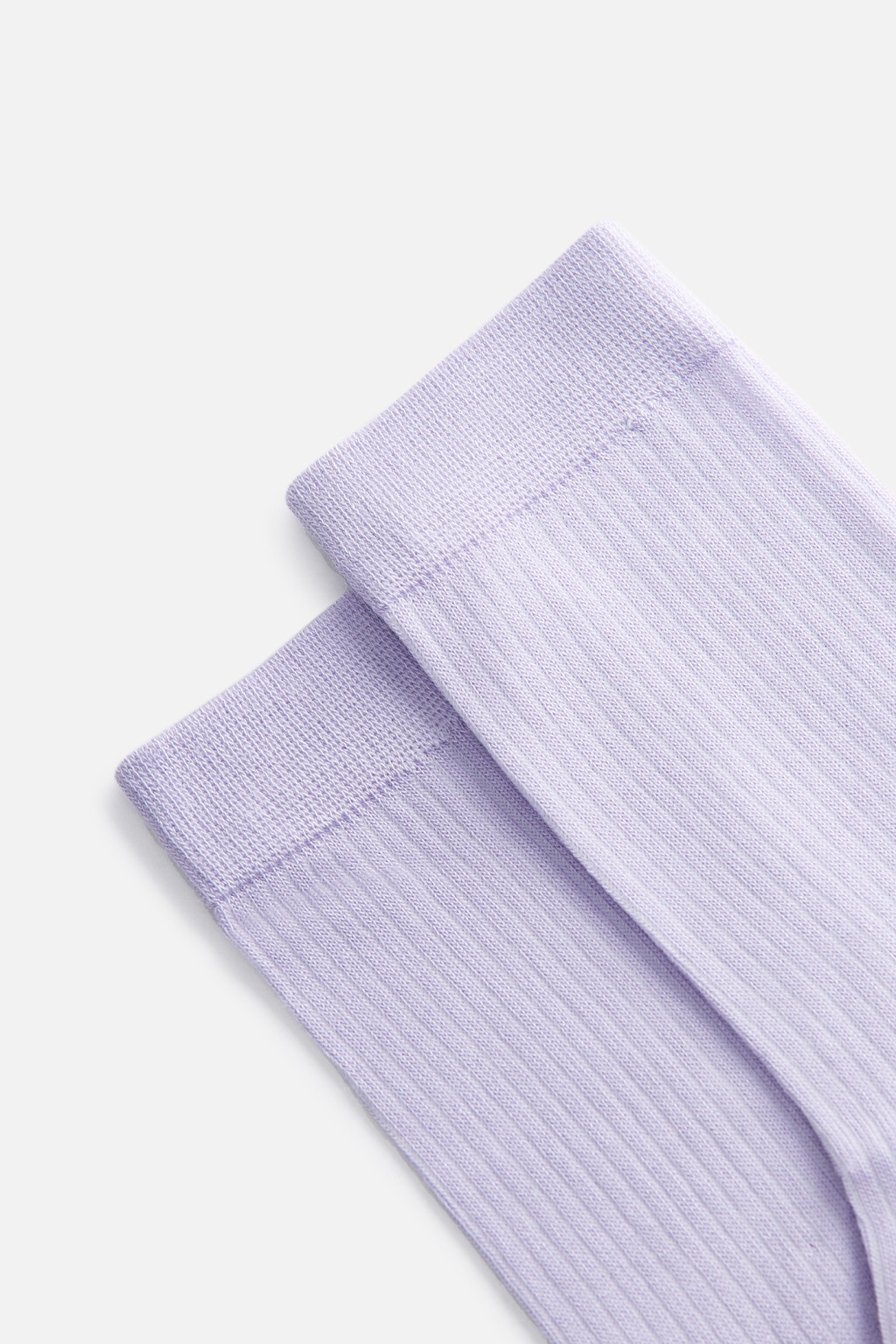 Носки высокие вискозные в рубчик - цвет сиреневый - 2