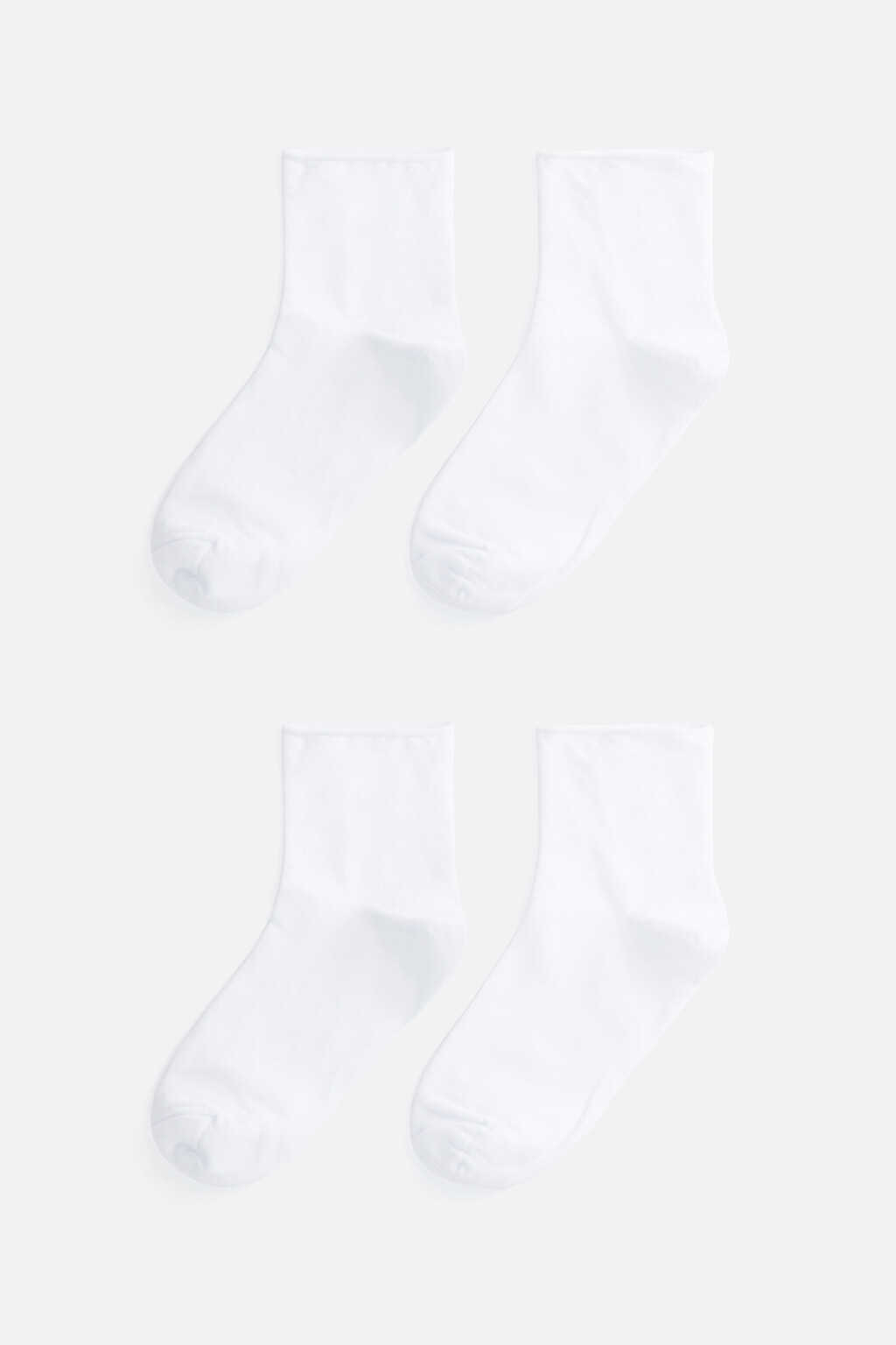 Набор носков высоких хлопковых базовых (2 пары) - цвет белый - 1