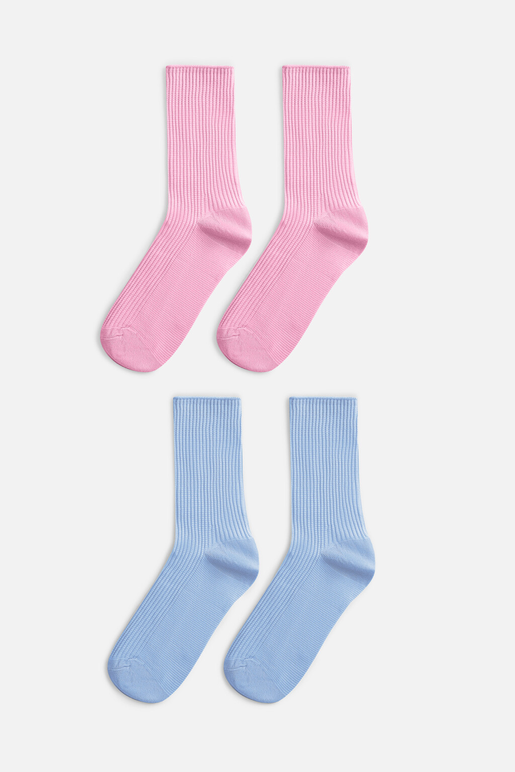 Набор носков высоких цветных из вискозы (2 пары) - цвет розовый - 1