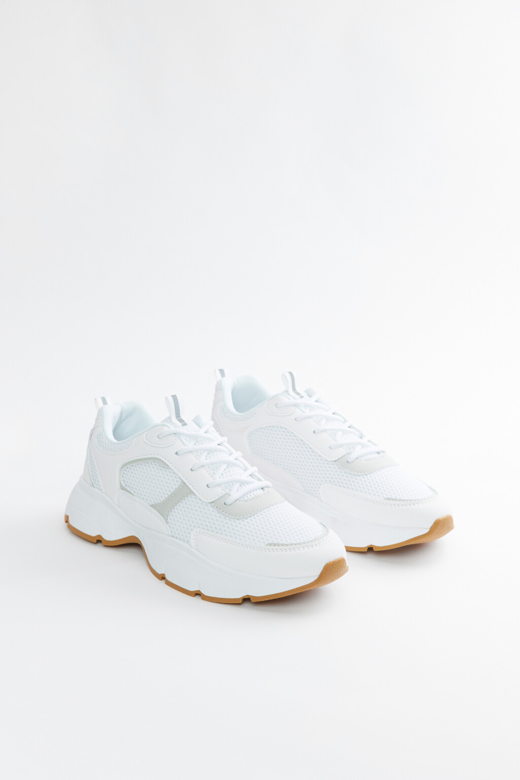 Кроссовки высокие текстильные с кожаными вставками - цвет белый - 2