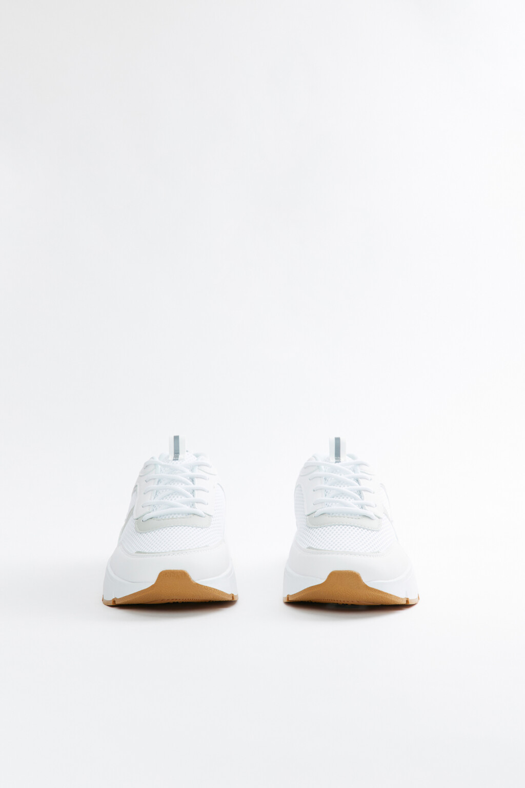 Кроссовки высокие текстильные с кожаными вставками - цвет белый - 3