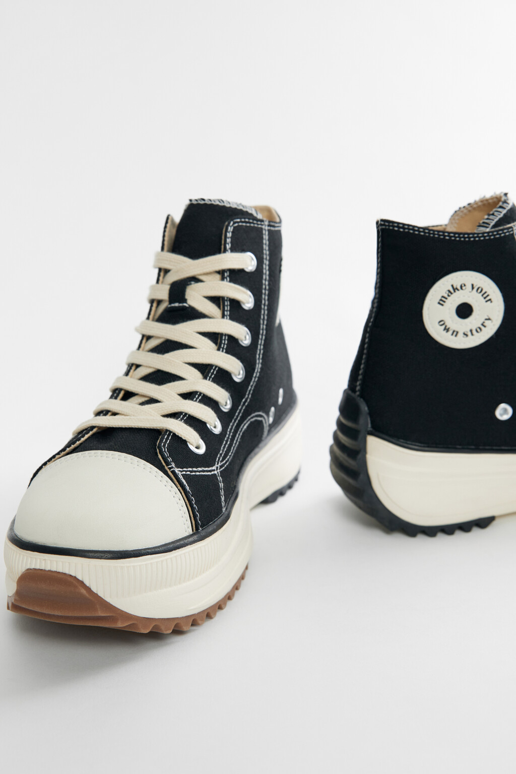 Кеды высокие текстильные на массивной платформе - цвет черный - 7