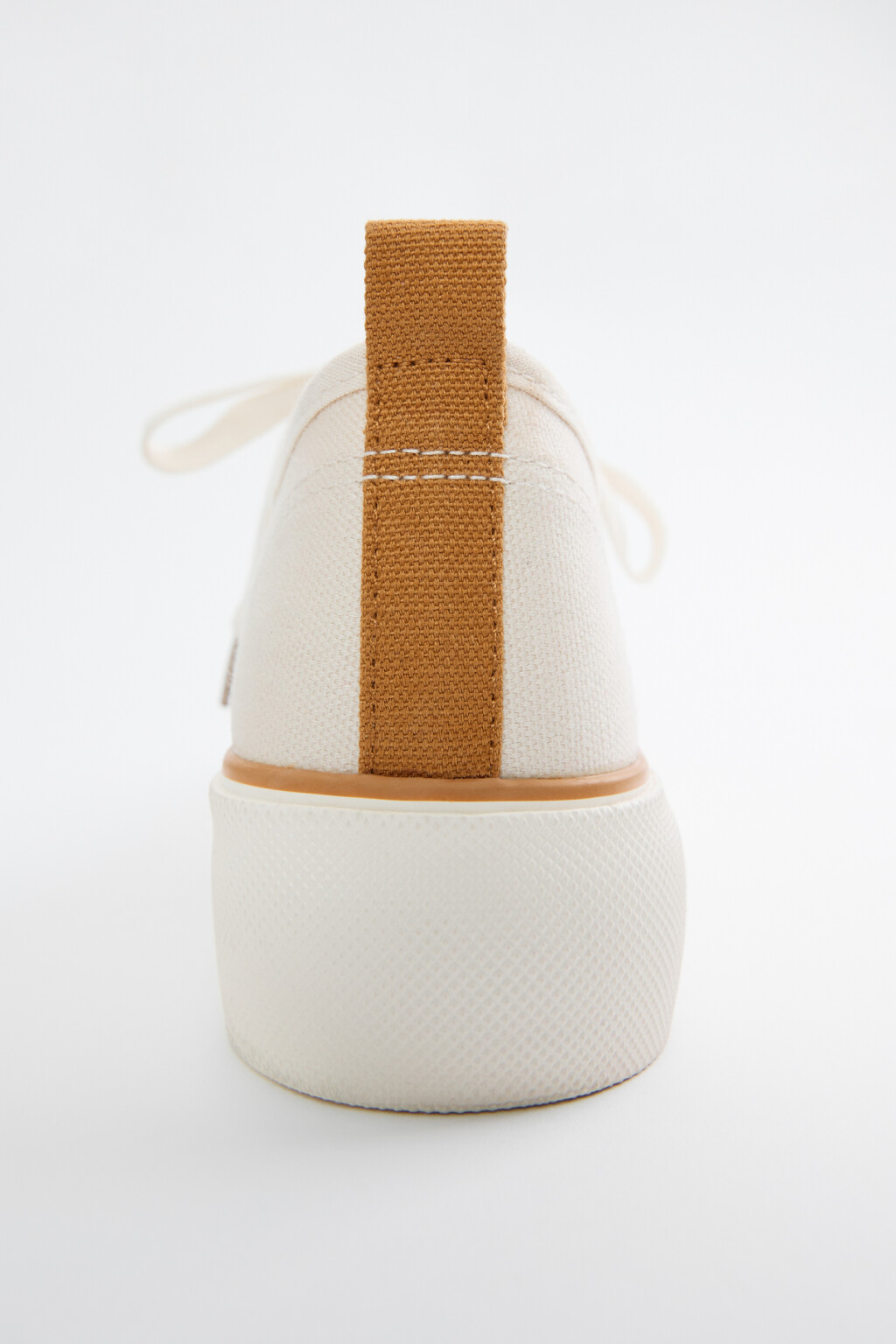 Кеды низкие хлопковые на высокой подошве - цвет бежевый - 5