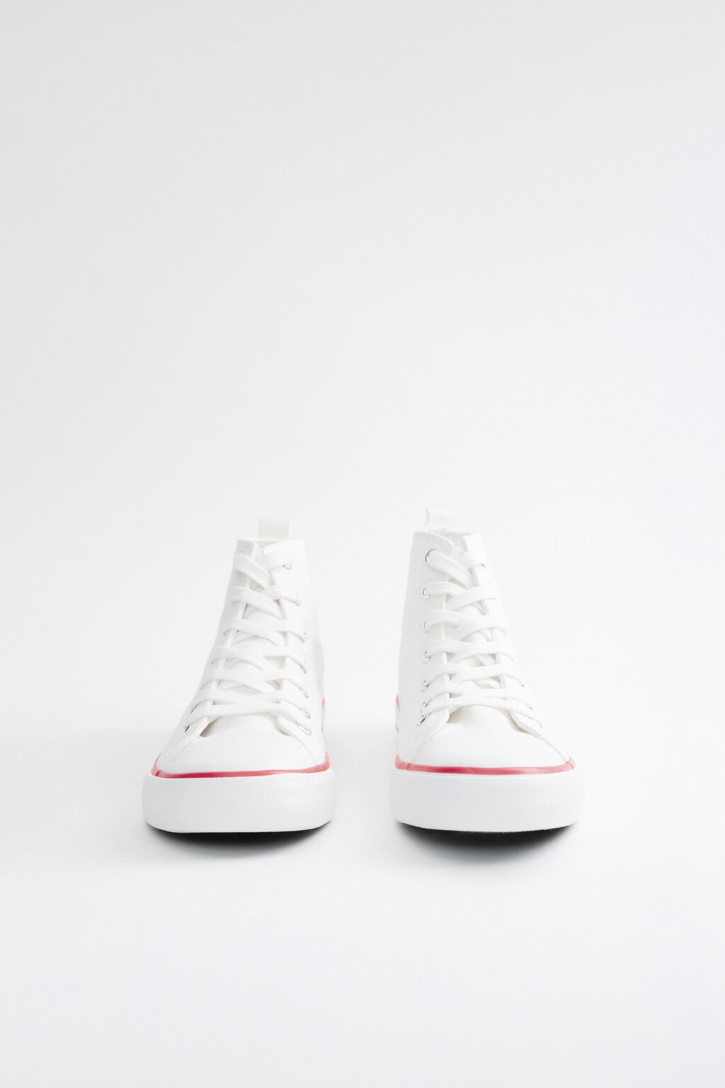 Кеды высокие хлопковые на плоской подошве - цвет белый - 2