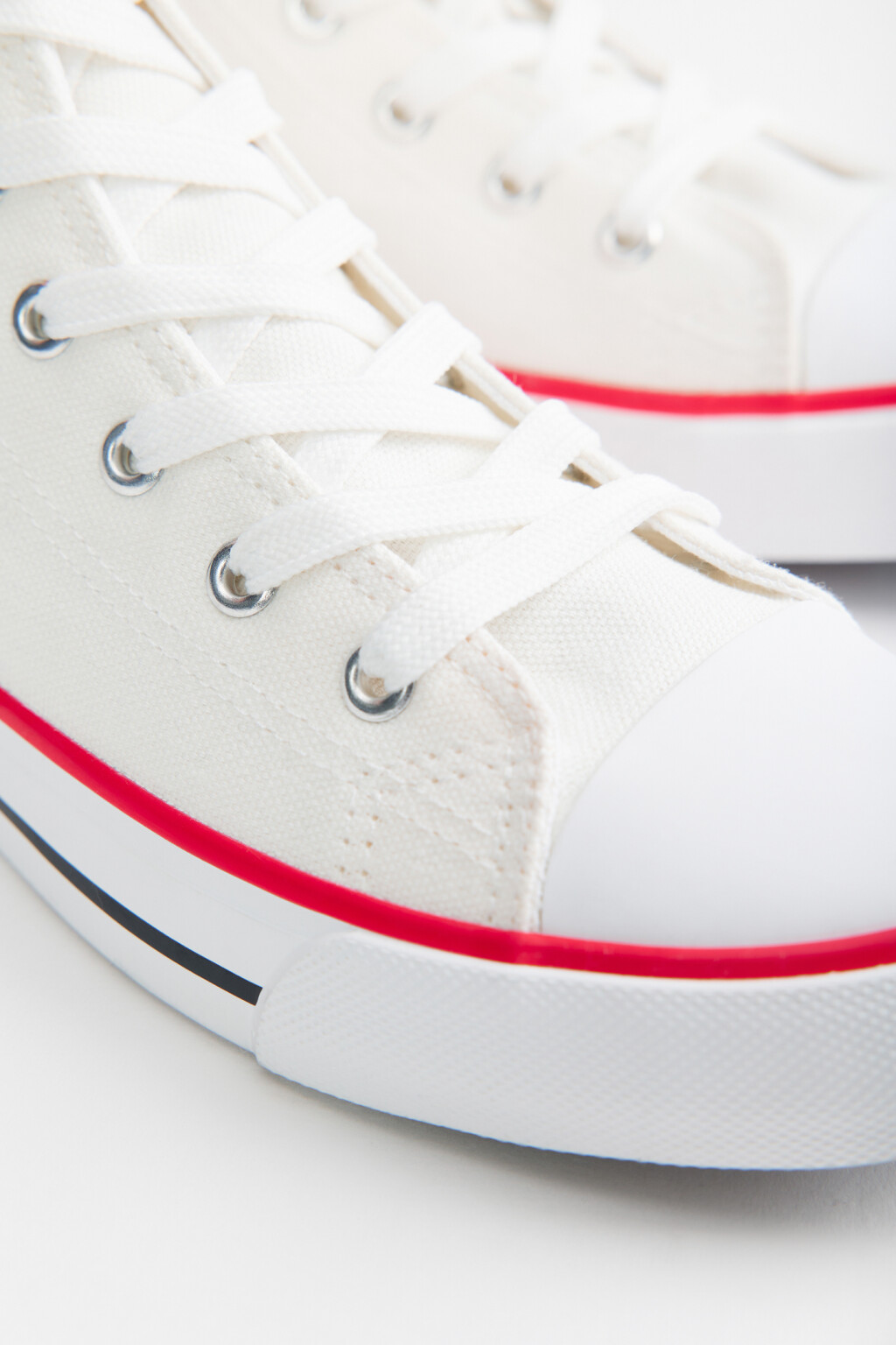 Кеды высокие хлопковые на плоской подошве - цвет белый - 4