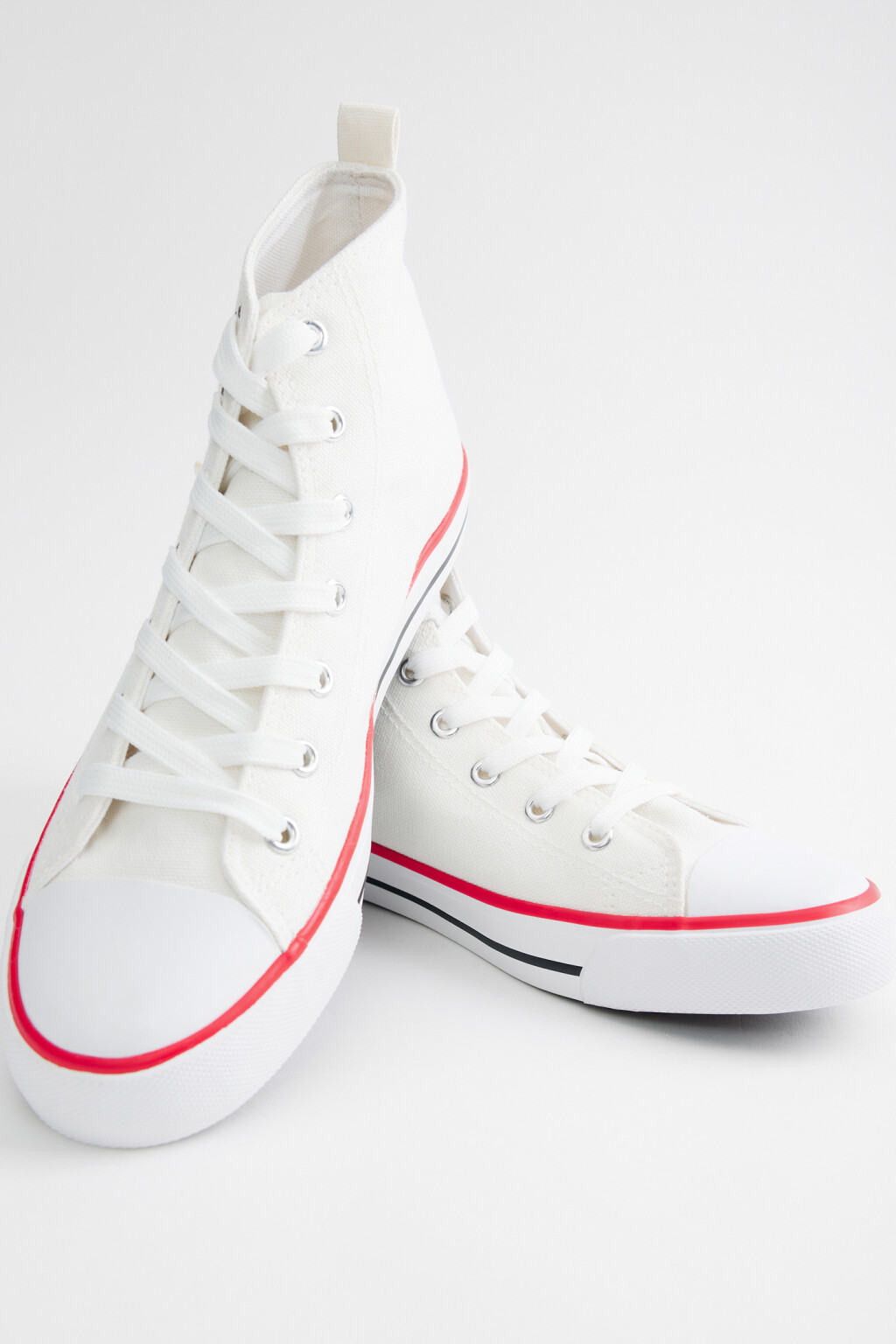 Кеды высокие хлопковые на плоской подошве - цвет белый - 5