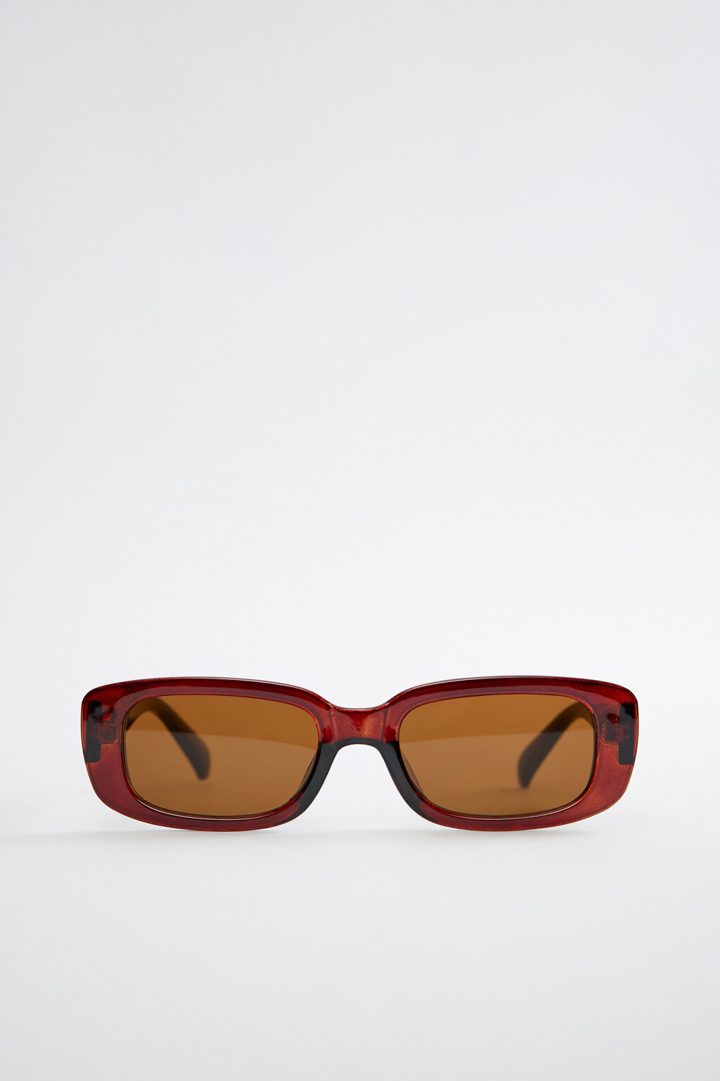 Очки солнцезащитные овальные в широкой оправе - цвет коричневый - 1