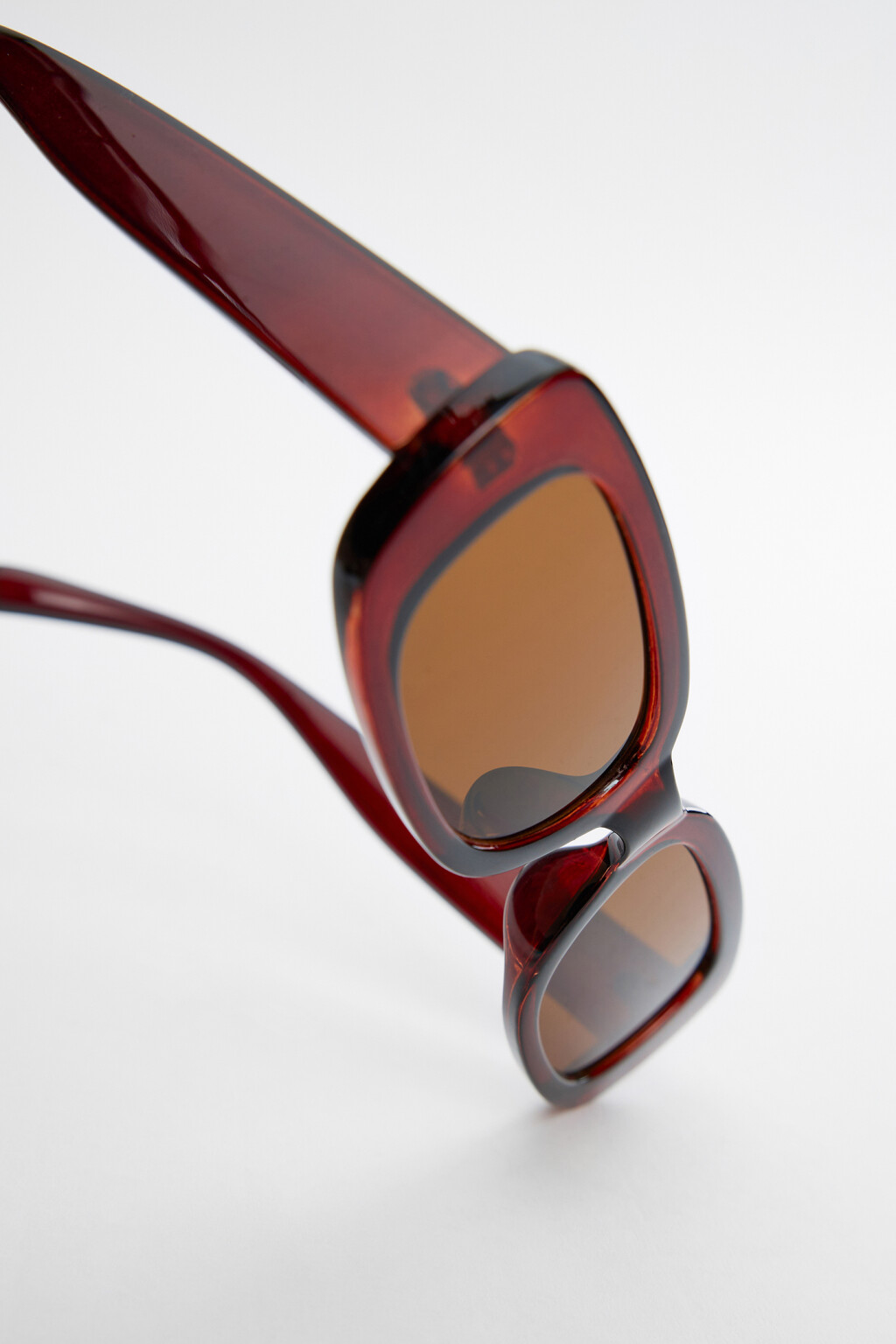 Очки солнцезащитные овальные в широкой оправе - цвет коричневый - 3