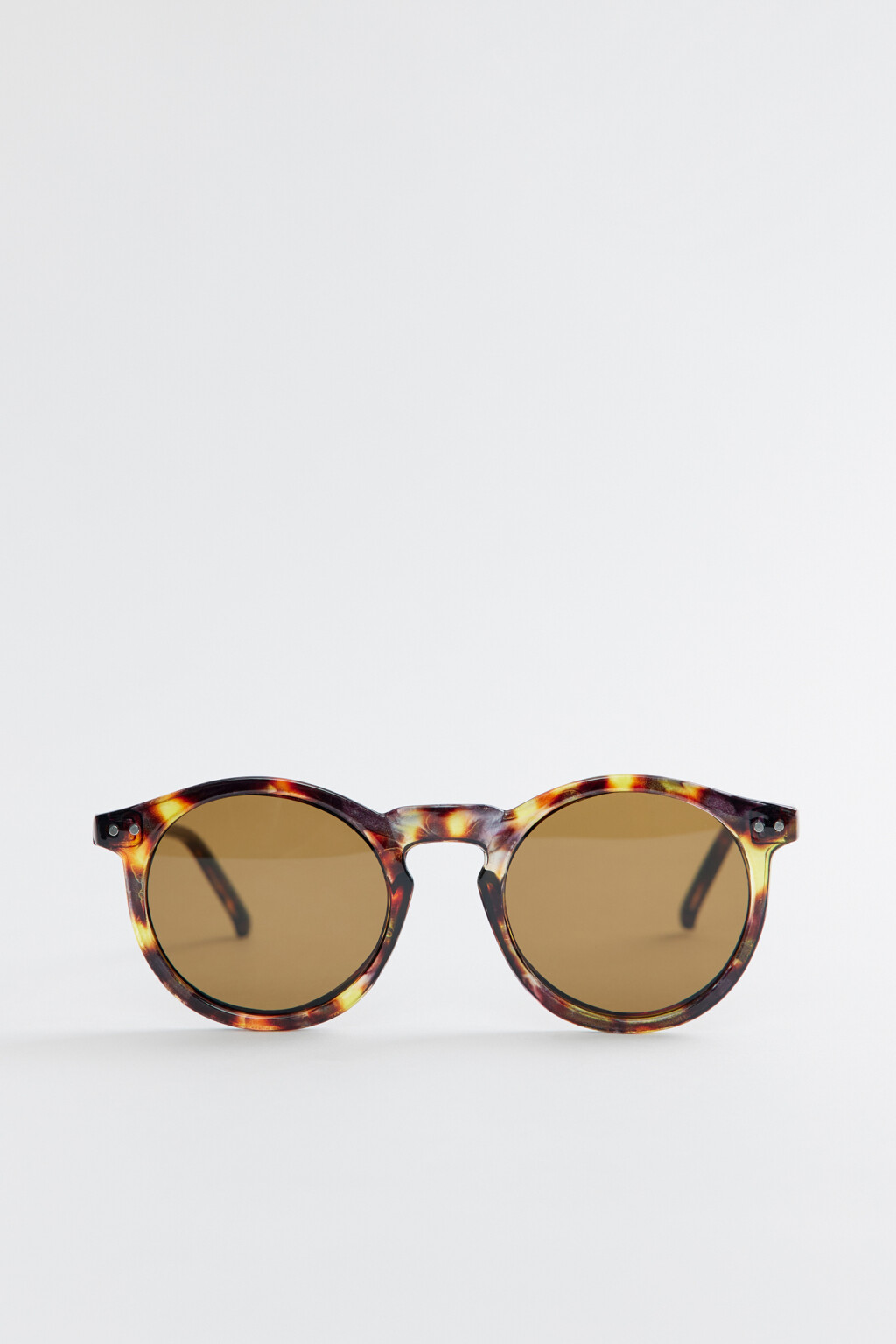 Очки солнцезащитные круглые в тонкой оправе - цвет коричневый - 2