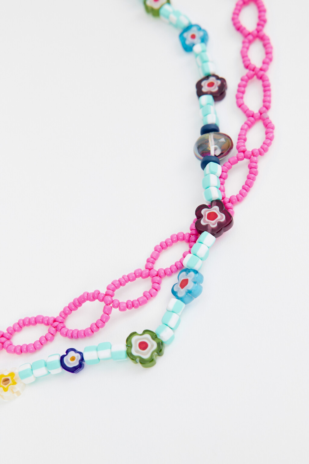 Набор украшений на шею из чокера и цветных бус из бисера - цвет мультиколор - 3