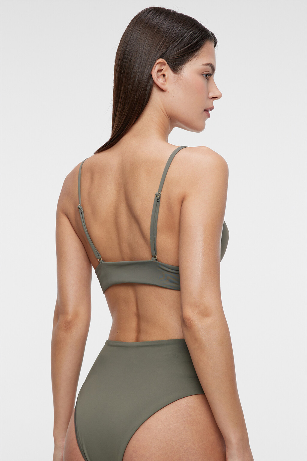 Лиф-топ купальный с мягкими треугольными чашечками - цвет зеленый - 3