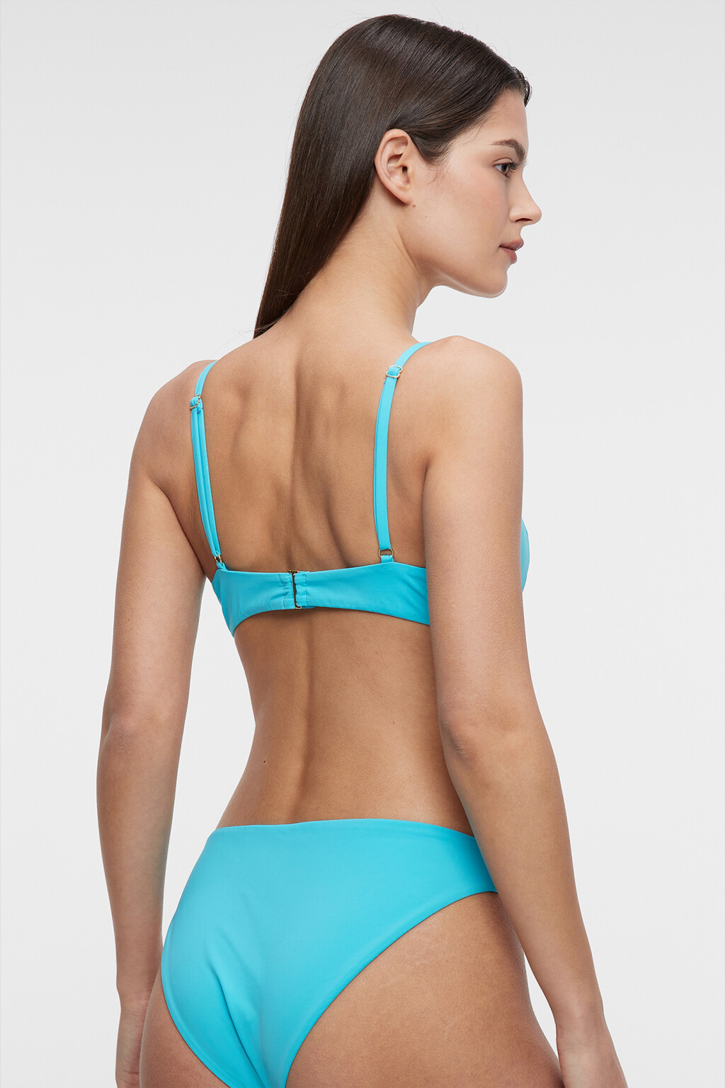 Лиф-бра купальный треугольный с узкой перемычкой - цвет голубой - 2