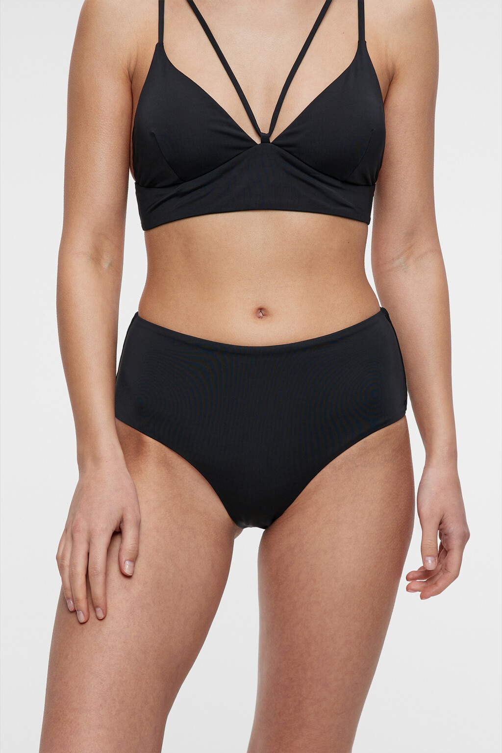 Трусики-слипы купальные широкие с высокой посадкой - цвет черный - 2