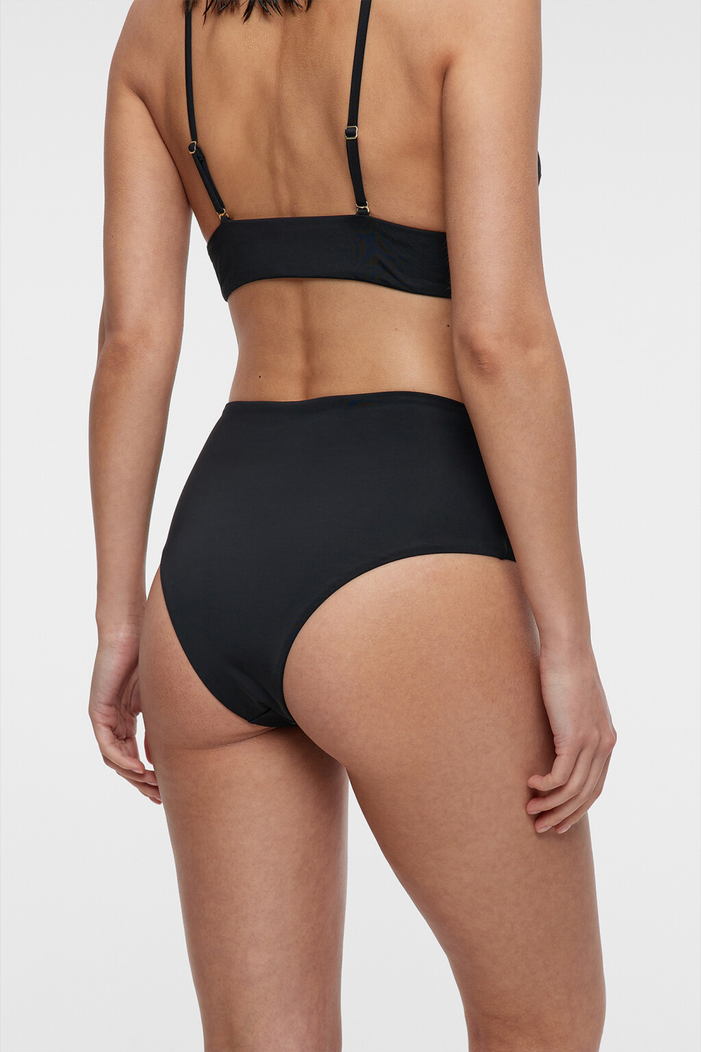 Трусики-слипы купальные широкие с высокой посадкой - цвет черный - 3