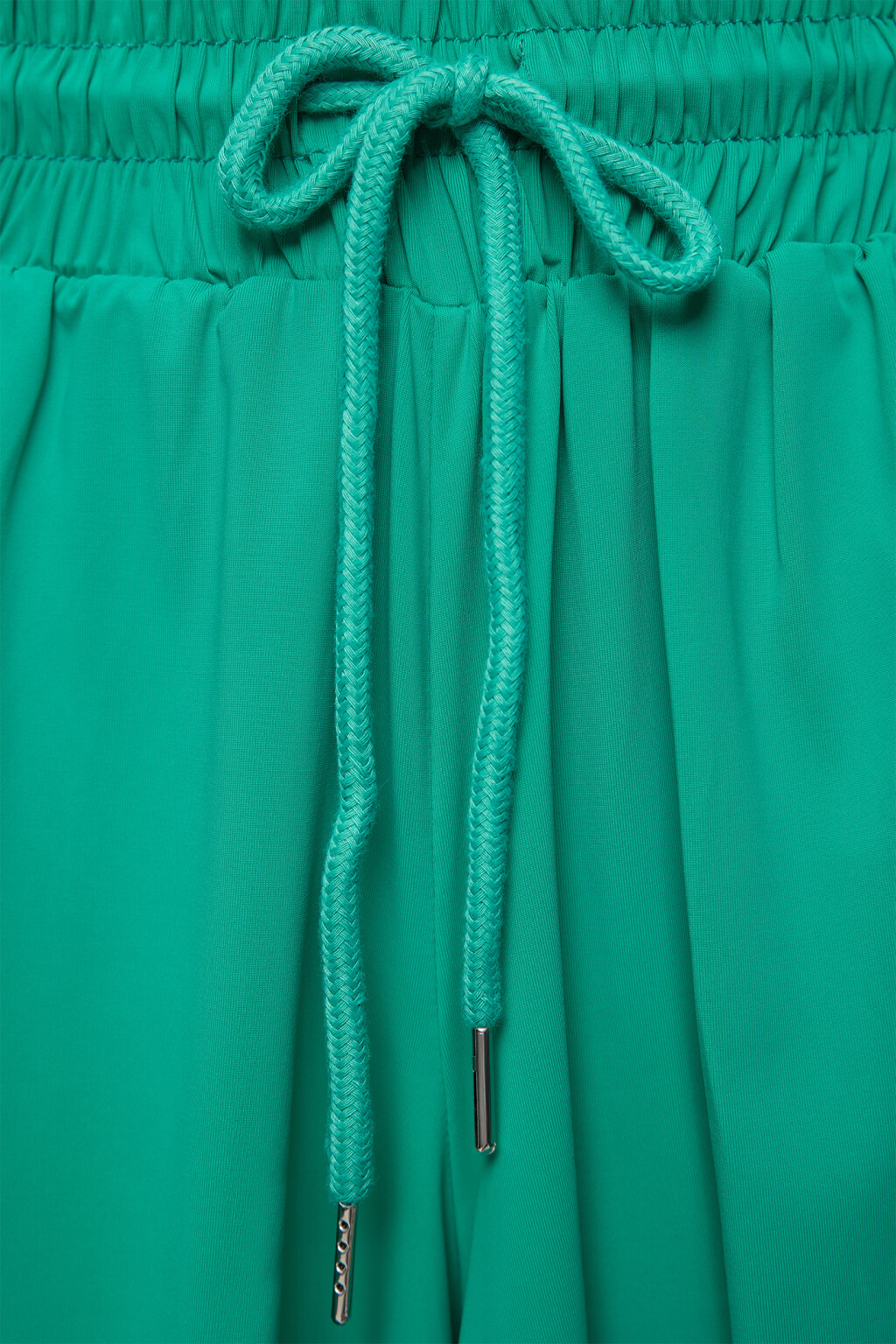 Шорты-юбка мини спортивные с поясом на завязках - цвет зеленый - 5