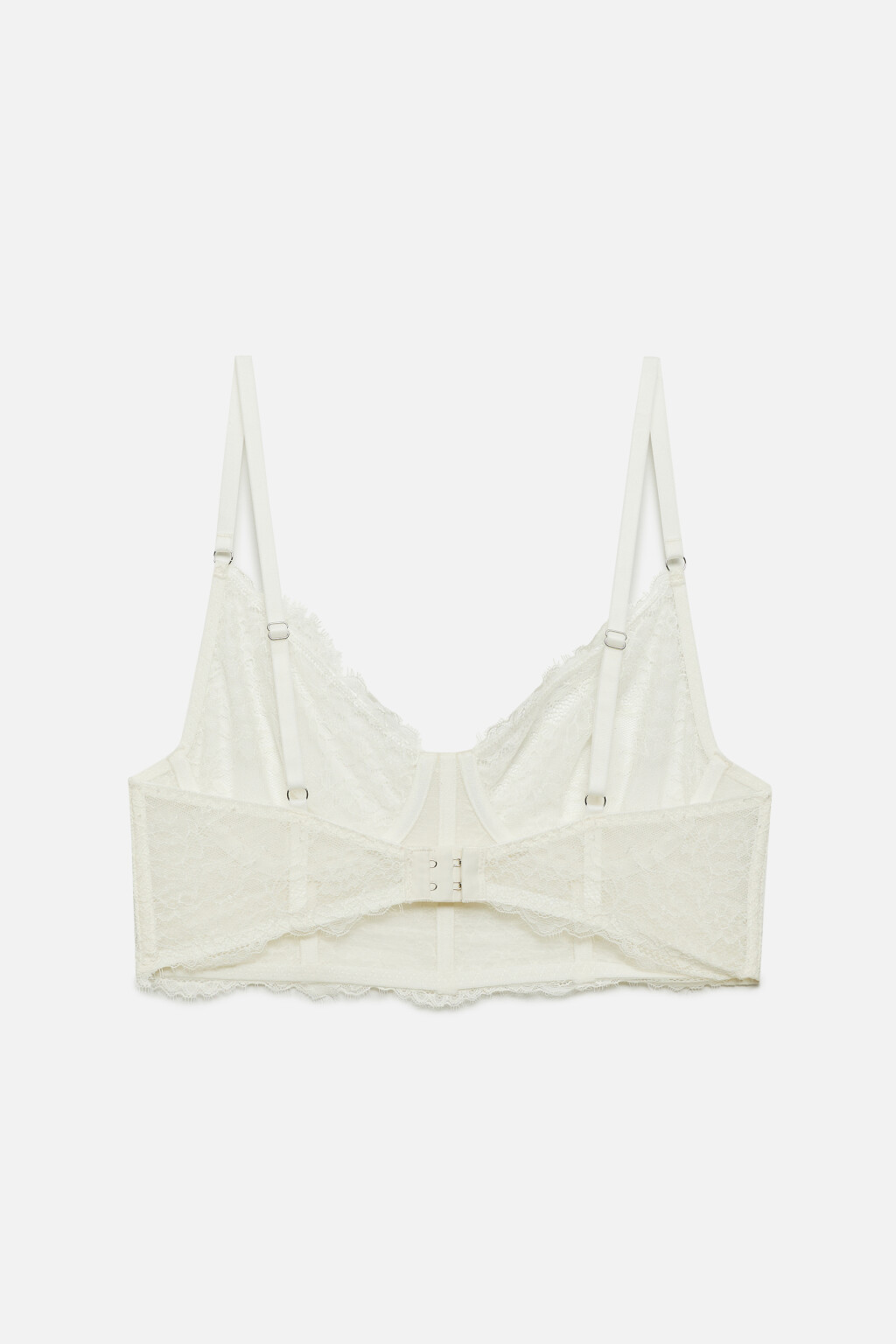 Бюстгальтер-бра кружевной корсетный на косточках - цвет ванильный - 7