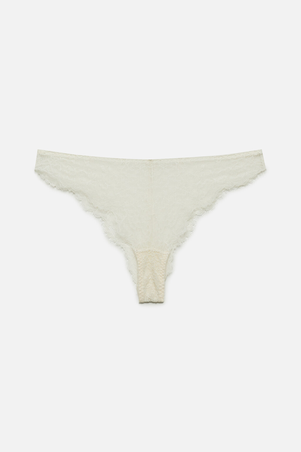 Трусики-слипы кружевные с высокой посадкой - цвет белый - 6
