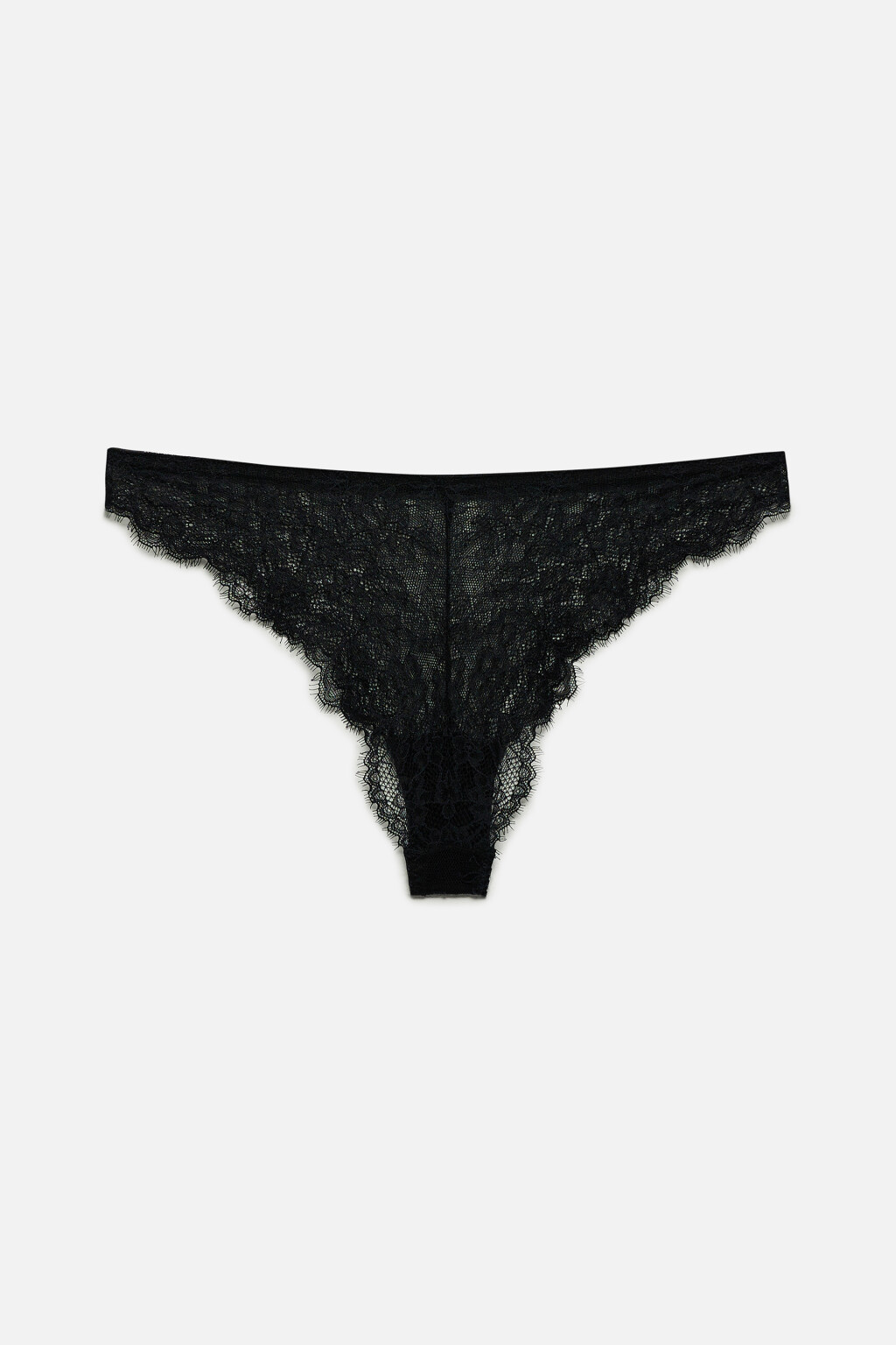 Трусики-слипы кружевные с высокой посадкой - цвет черный - 5