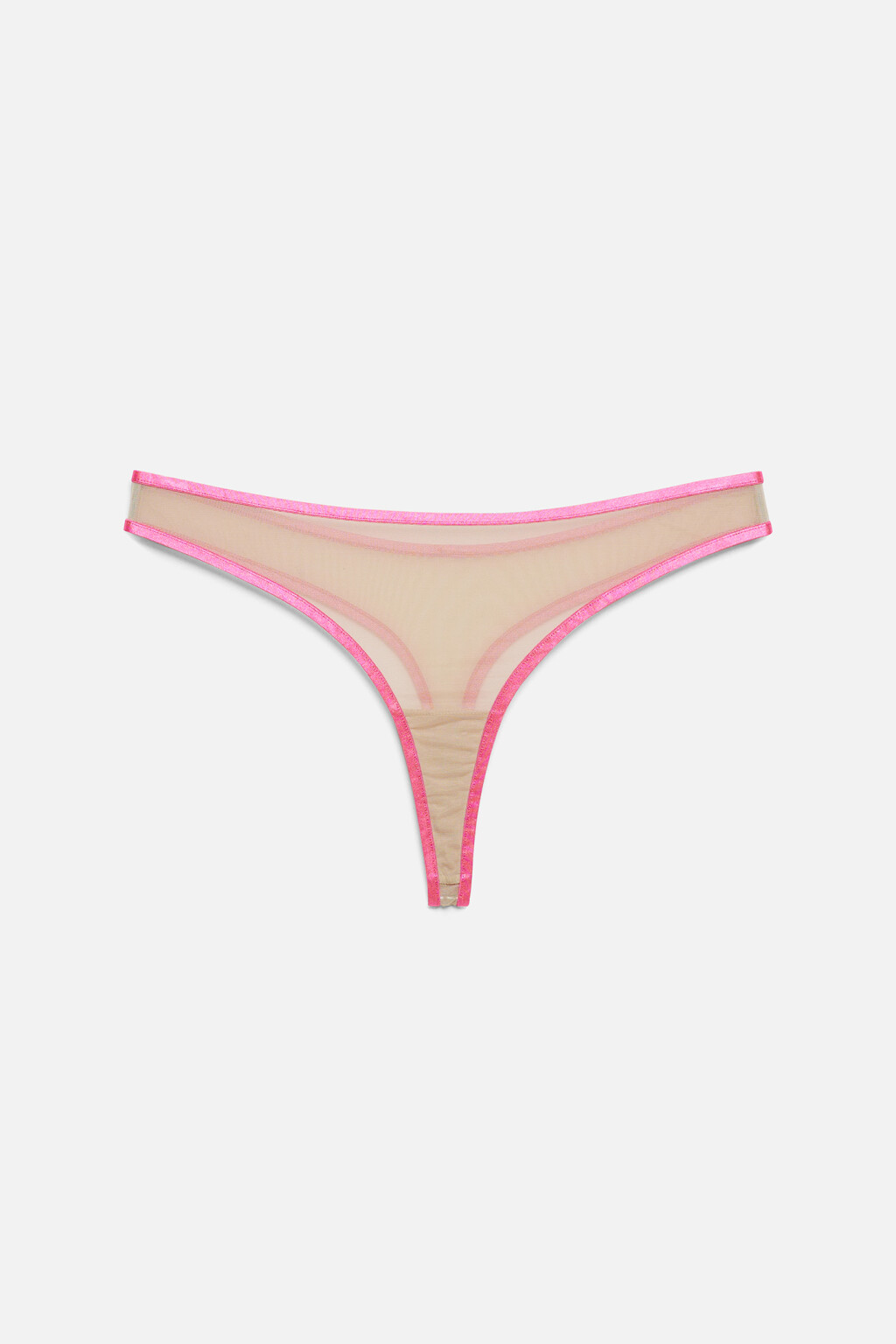 Трусики-стринги сетчатые широкие с низкой посадкой - цвет розовый - 4