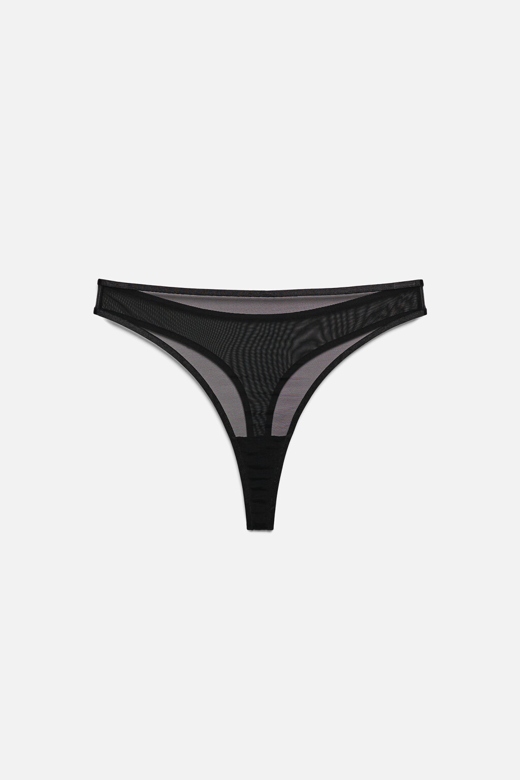 Трусики-стринги сетчатые с высокой посадкой - цвет черный - 4
