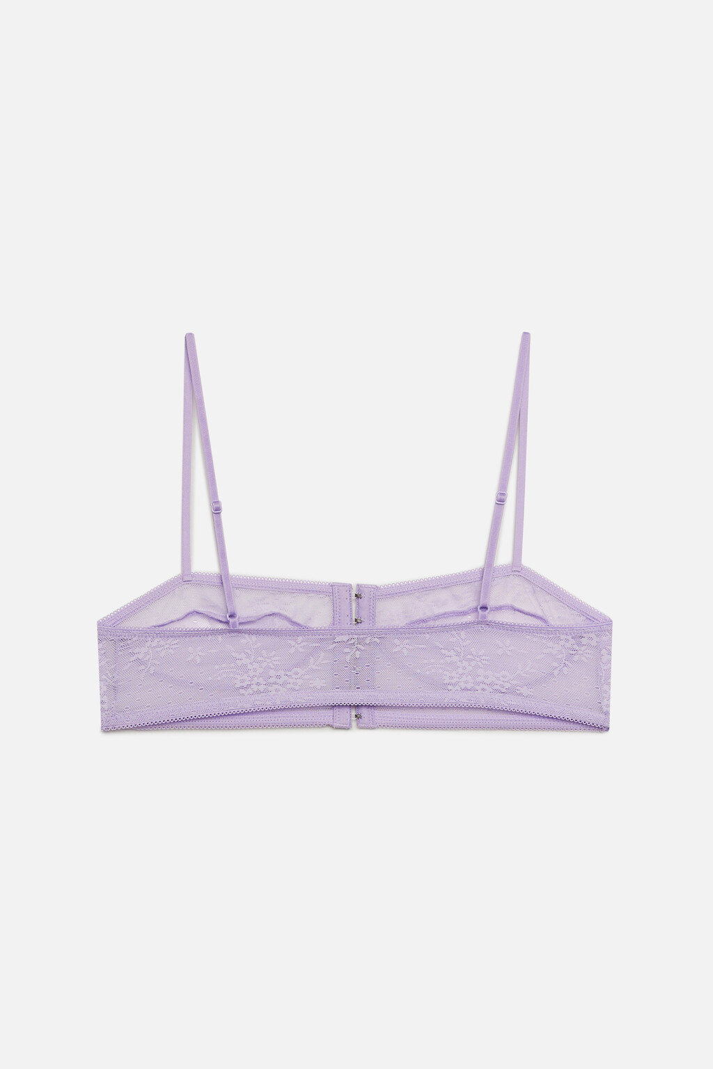 Бюстгальтер-балконет сетчатый с цветочной вышивкой - цвет сиреневый - 6