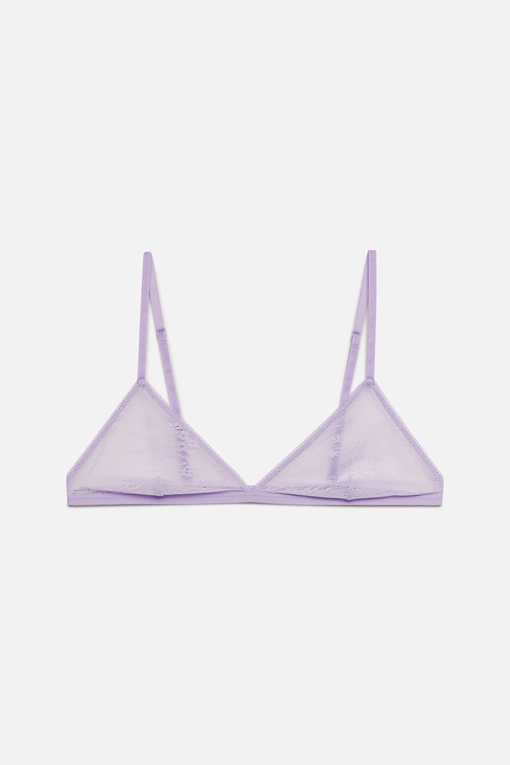 Бюстгальтер-бралетт без косточек сетчатый с вышивкой - цвет сиреневый - 5