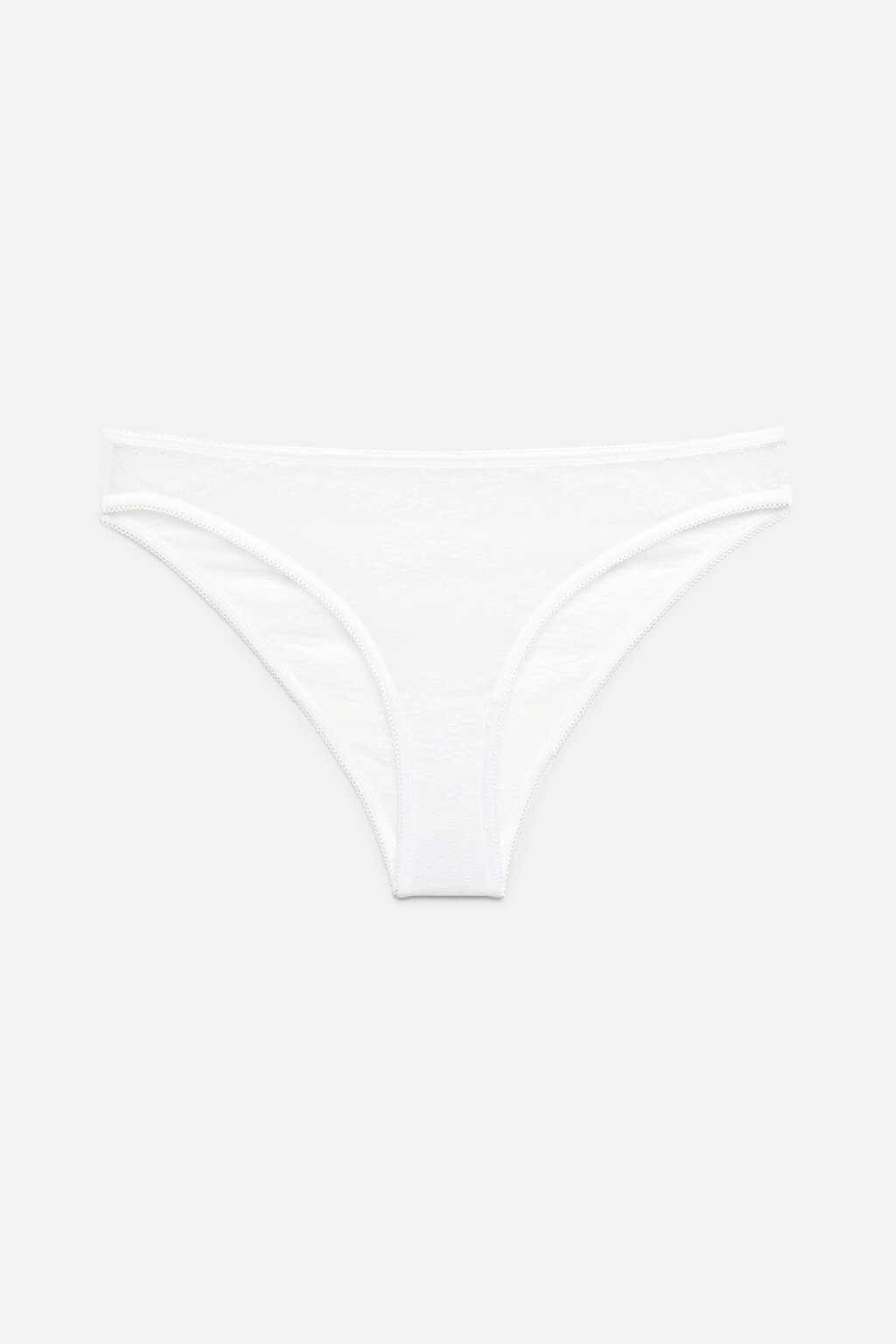 Трусики-слипы сетчатые с цветочной вышивкой - цвет белый - 4