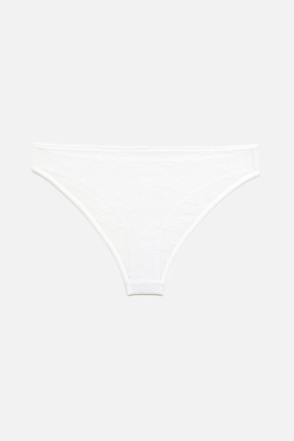 Трусики-слипы сетчатые с цветочной вышивкой - цвет белый - 5