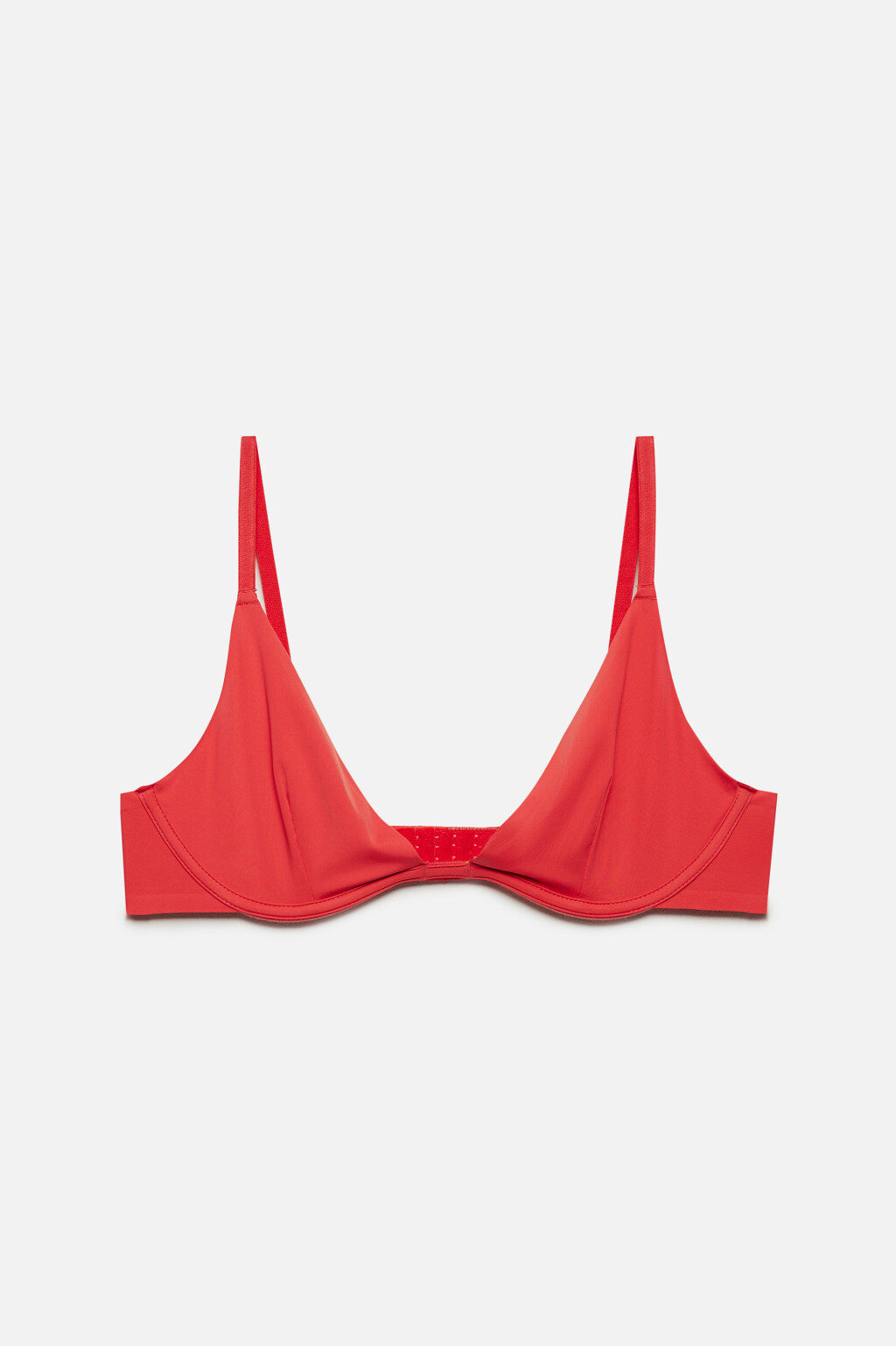 Бюстгальтер-бра гладкий на косточках - цвет красный - 4