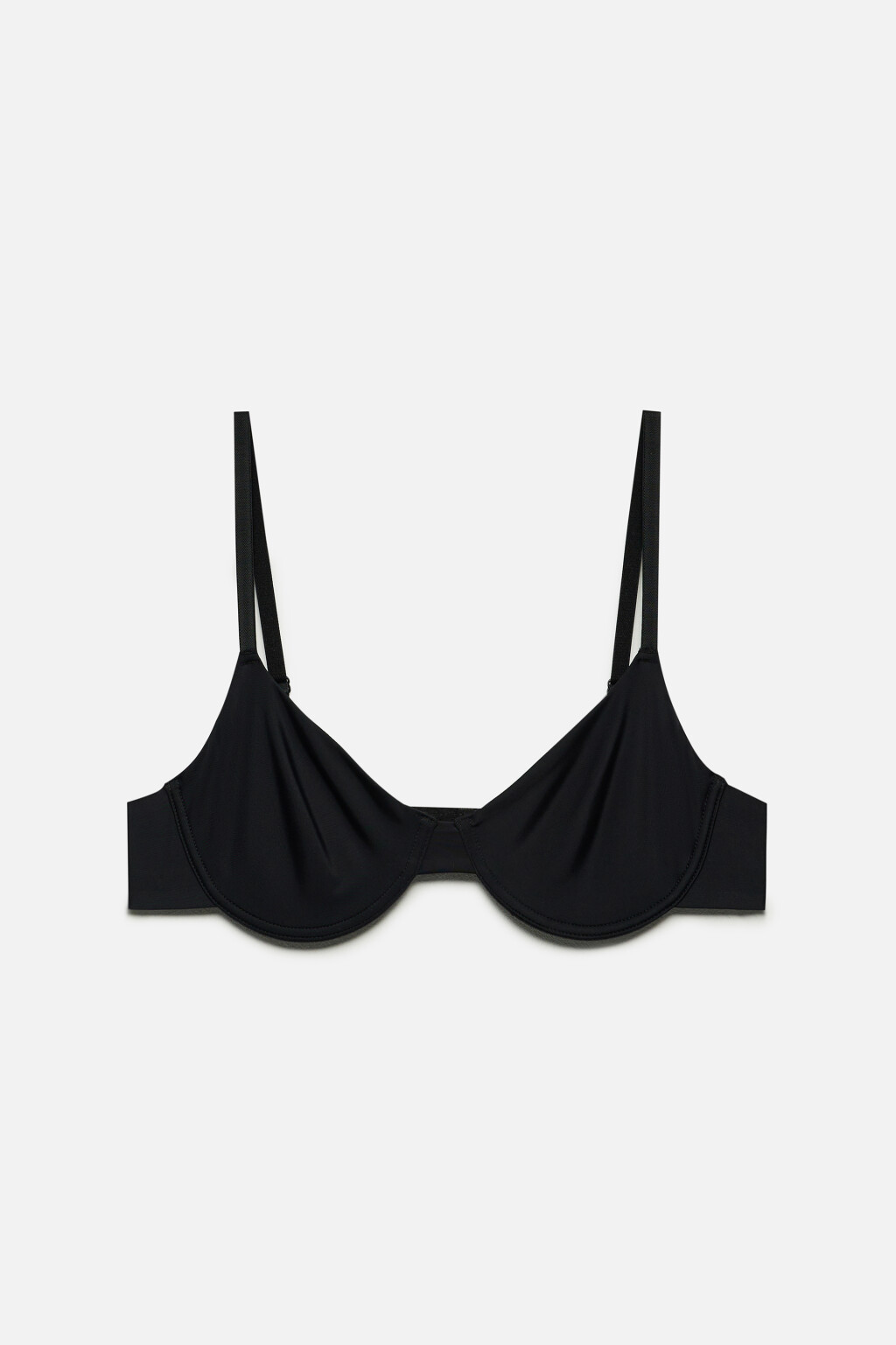 Бюстгальтер-бра гладкий на косточках - цвет черный - 4