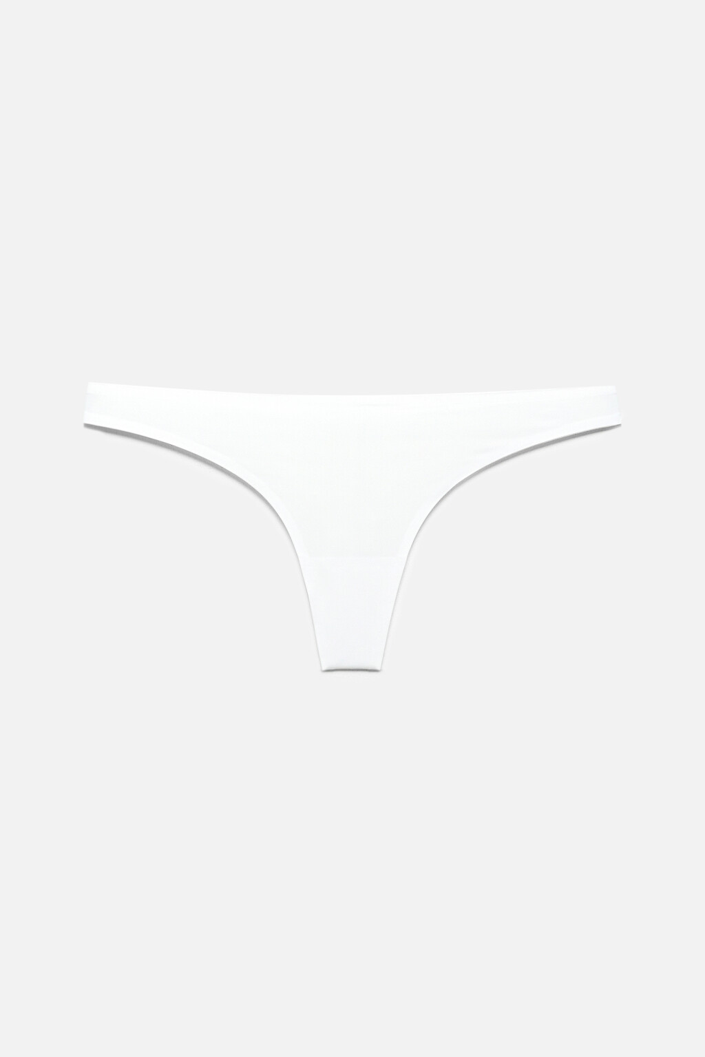 Трусики-стринги гладкие с сетчатой вставкой - цвет белый - 4