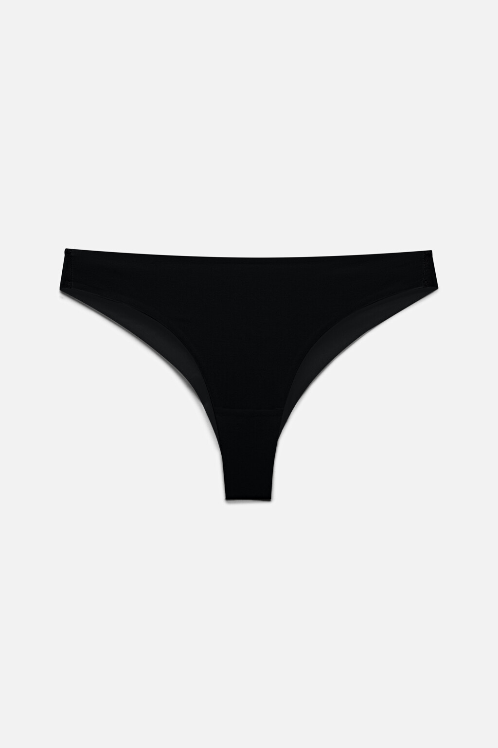 Трусики-слипы гладкие со средней посадкой - цвет черный - 4