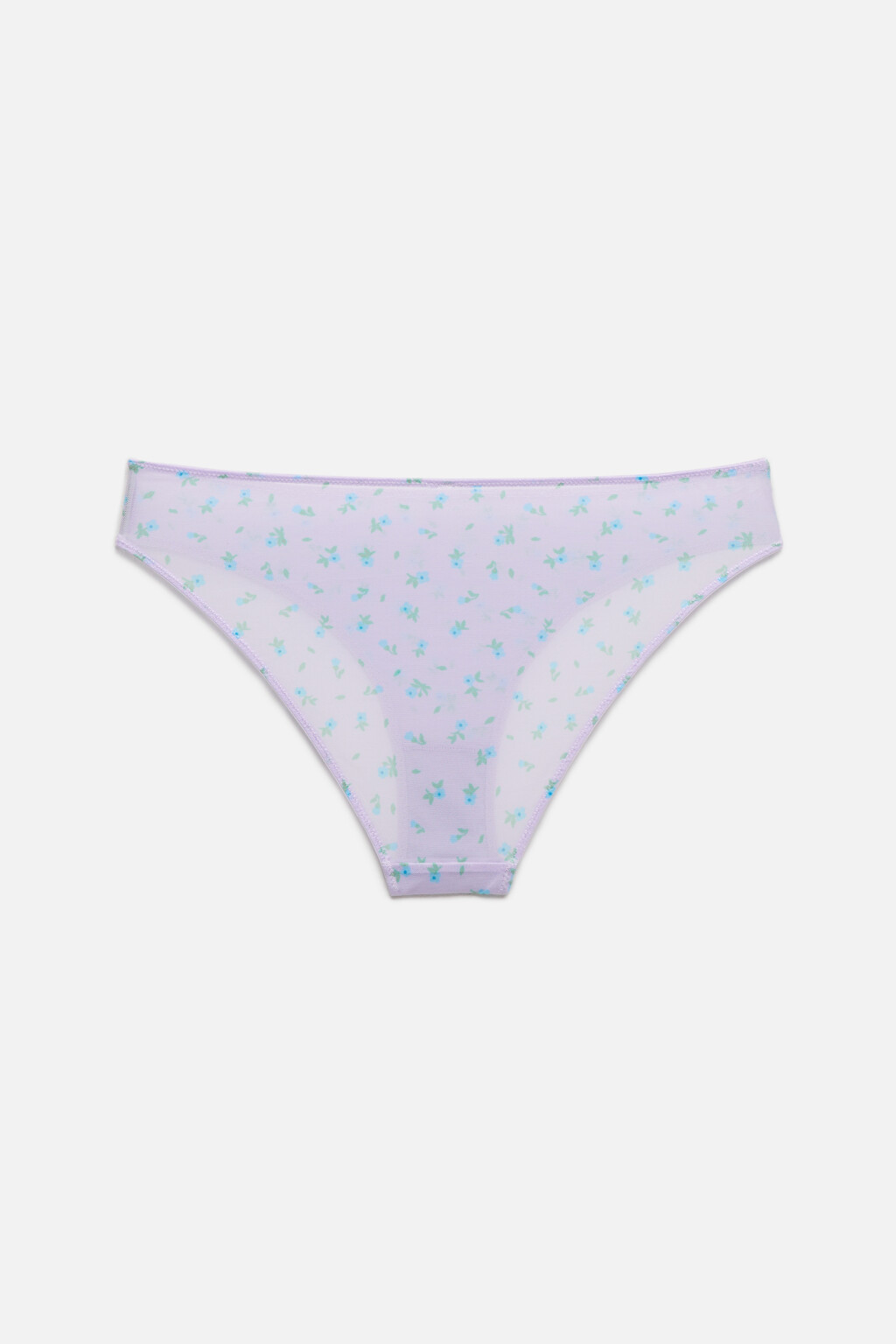 Трусики-слипы сетчатые с цветочным принтом - цвет фиолетовый - 5
