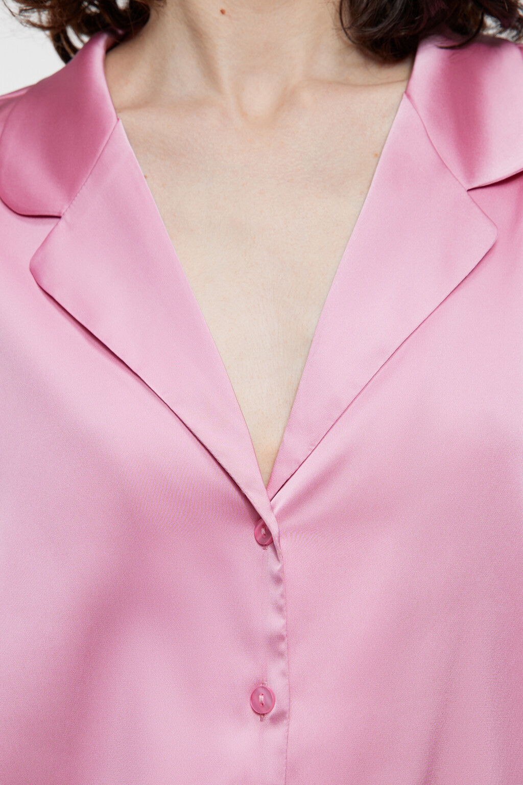 Блузка-рубашка oversize домашняя с коротким рукавом - цвет розовый - 5