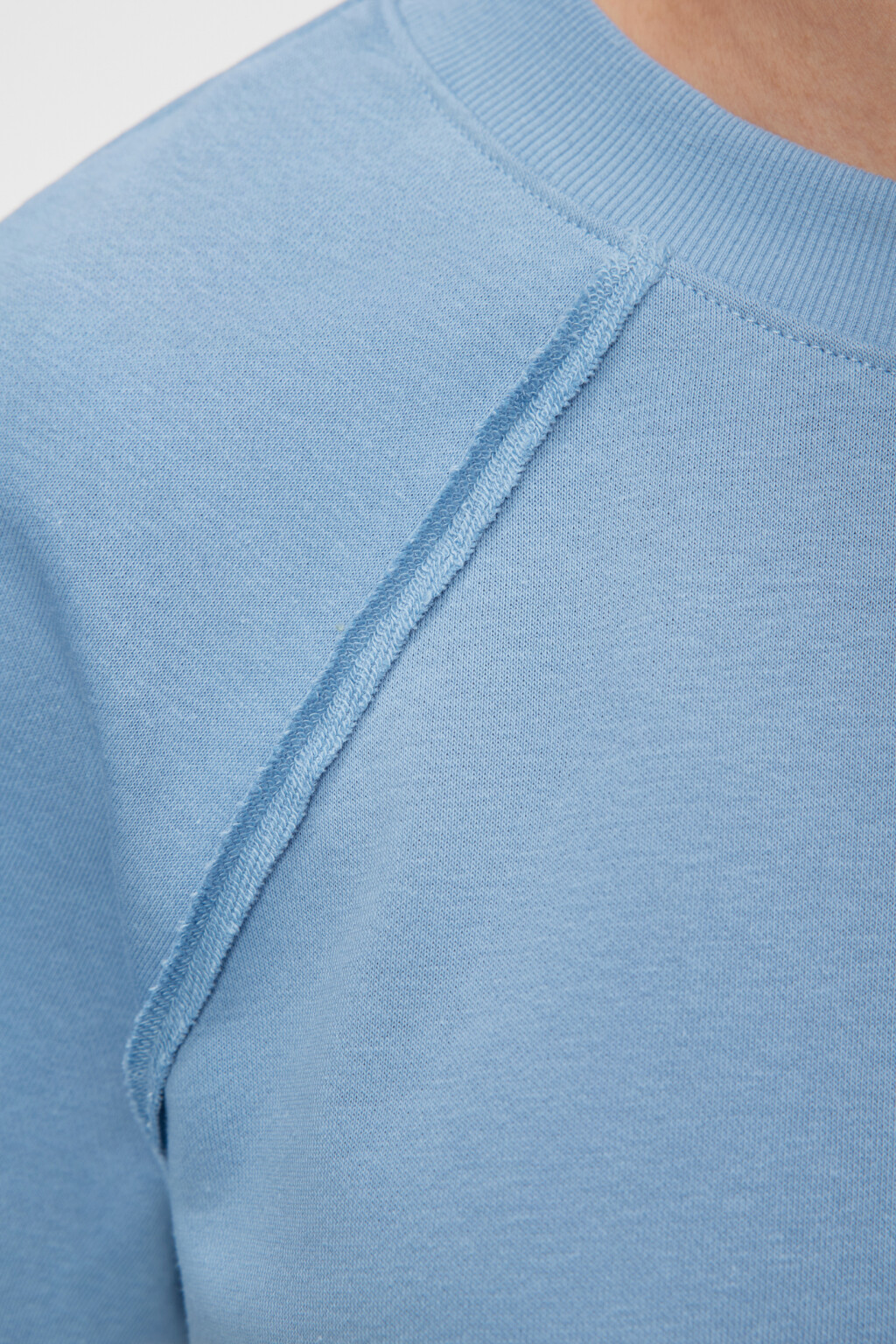 Футболка-топ домашняя укороченная из футера - цвет синий - 7