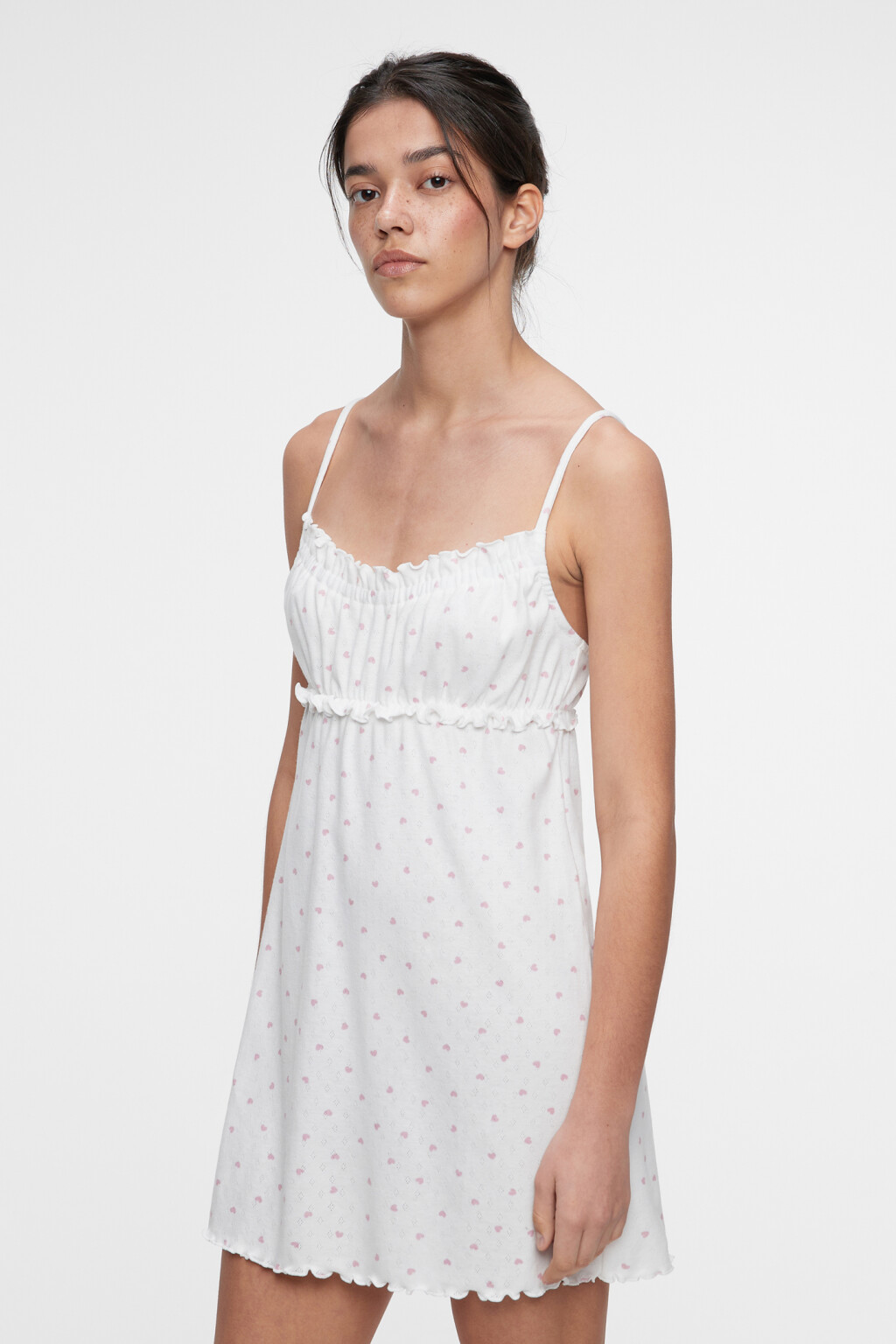 Комбинация домашняя хлопковая с волнистыми краями - цвет розовый - 3