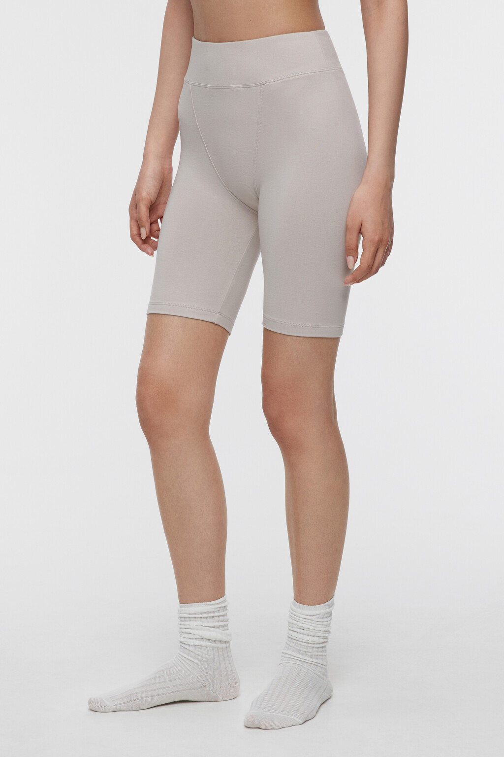 Шорты-велосипедки спортивные с высокой посадкой - цвет коричневый - 2