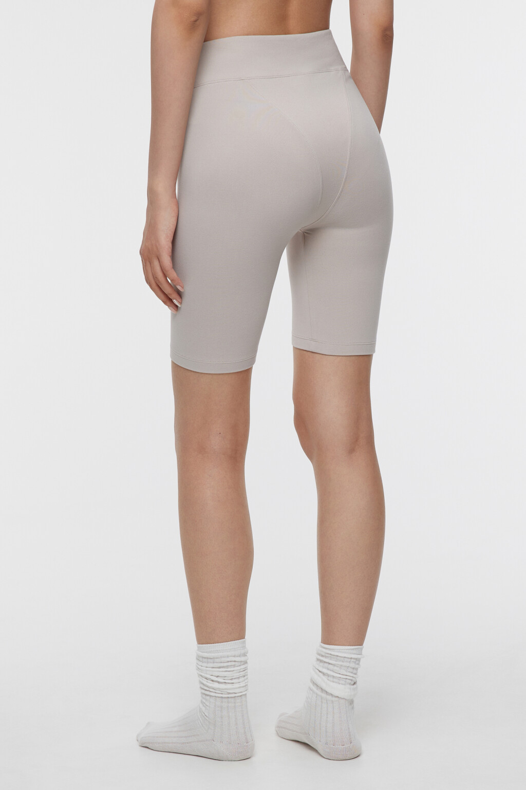 Шорты-велосипедки спортивные с высокой посадкой - цвет коричневый - 3