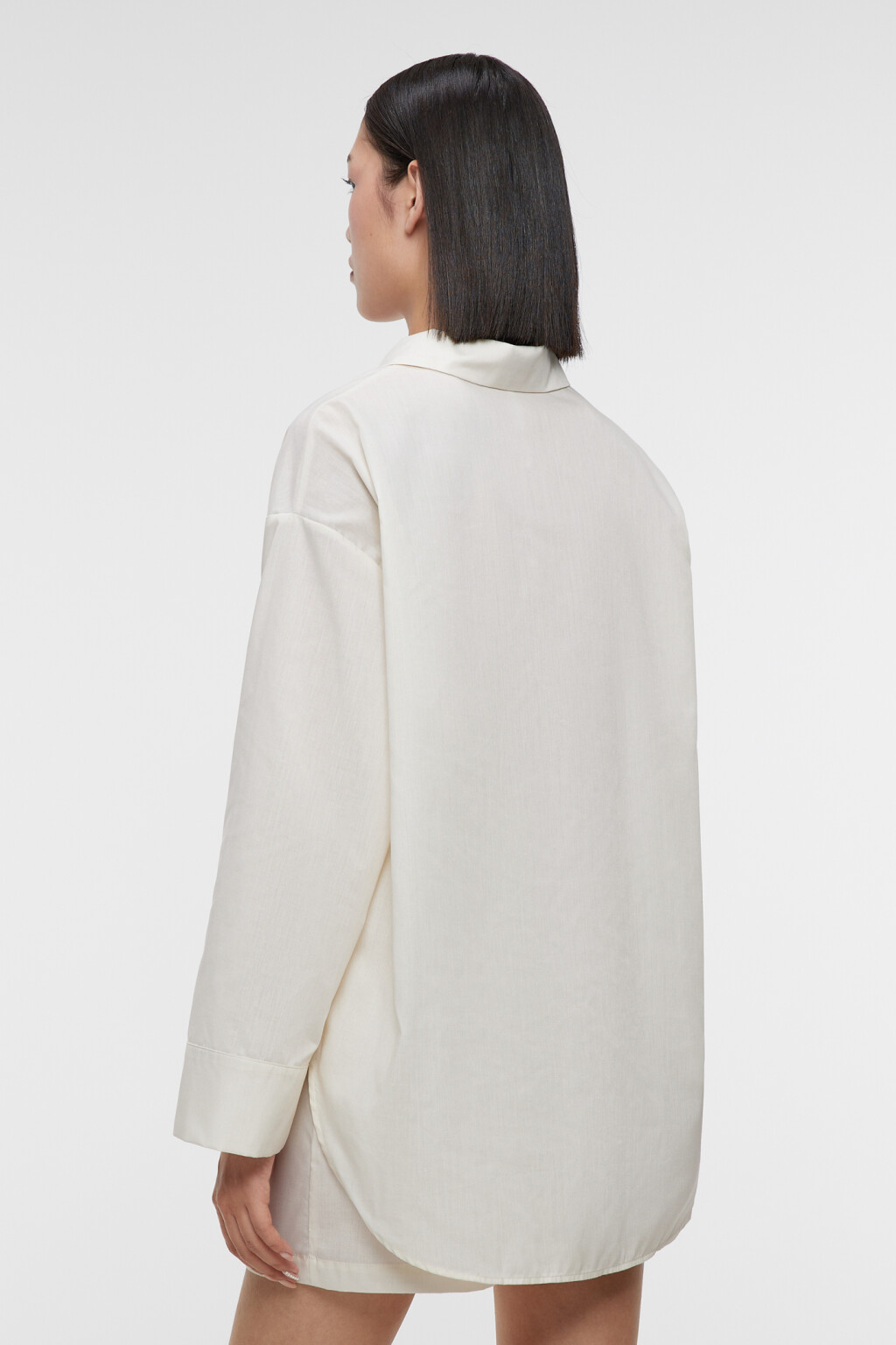 Рубашка oversize домашняя с широкими манжетами - цвет бежевый - 4