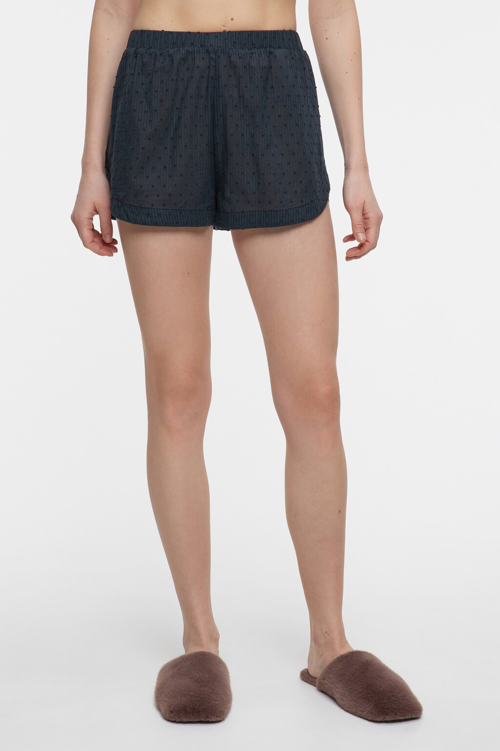 Шорты-трусики домашние хлопковые со средней посадкой - цвет черный - 2