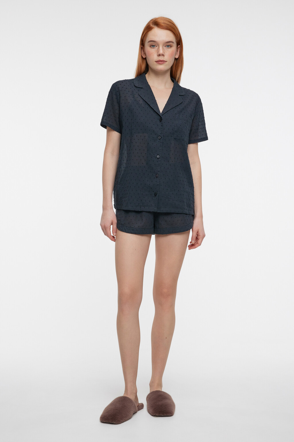 Шорты-трусики домашние хлопковые со средней посадкой - цвет черный - 1